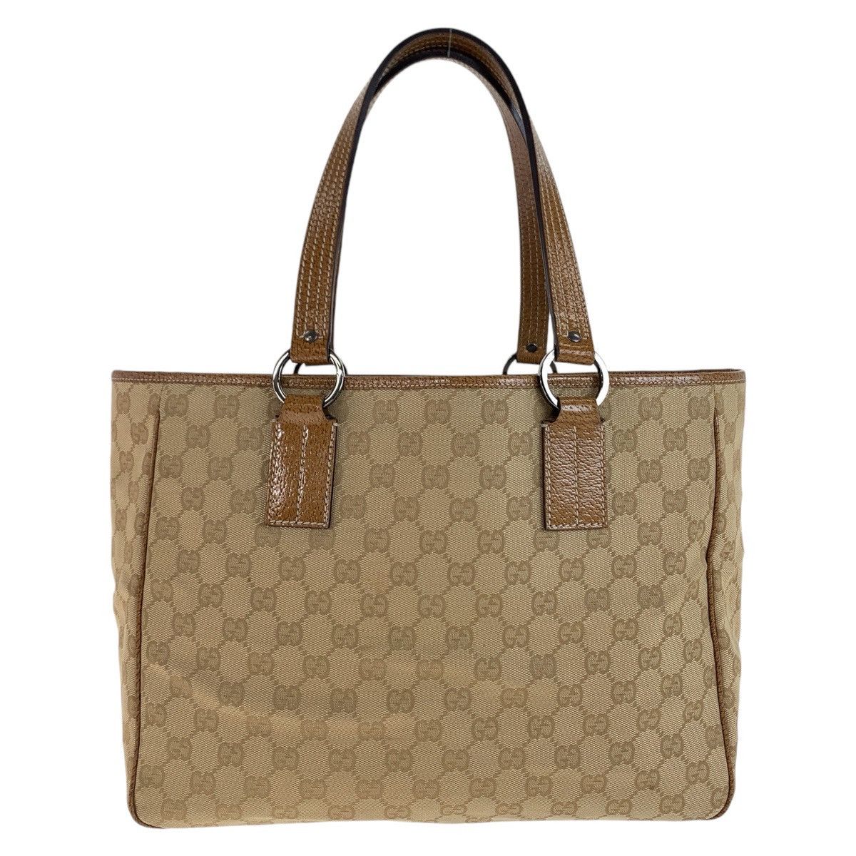 Gucci Gucci GG Canvas Leather Tote Bag Canvas Tote Bag 113017