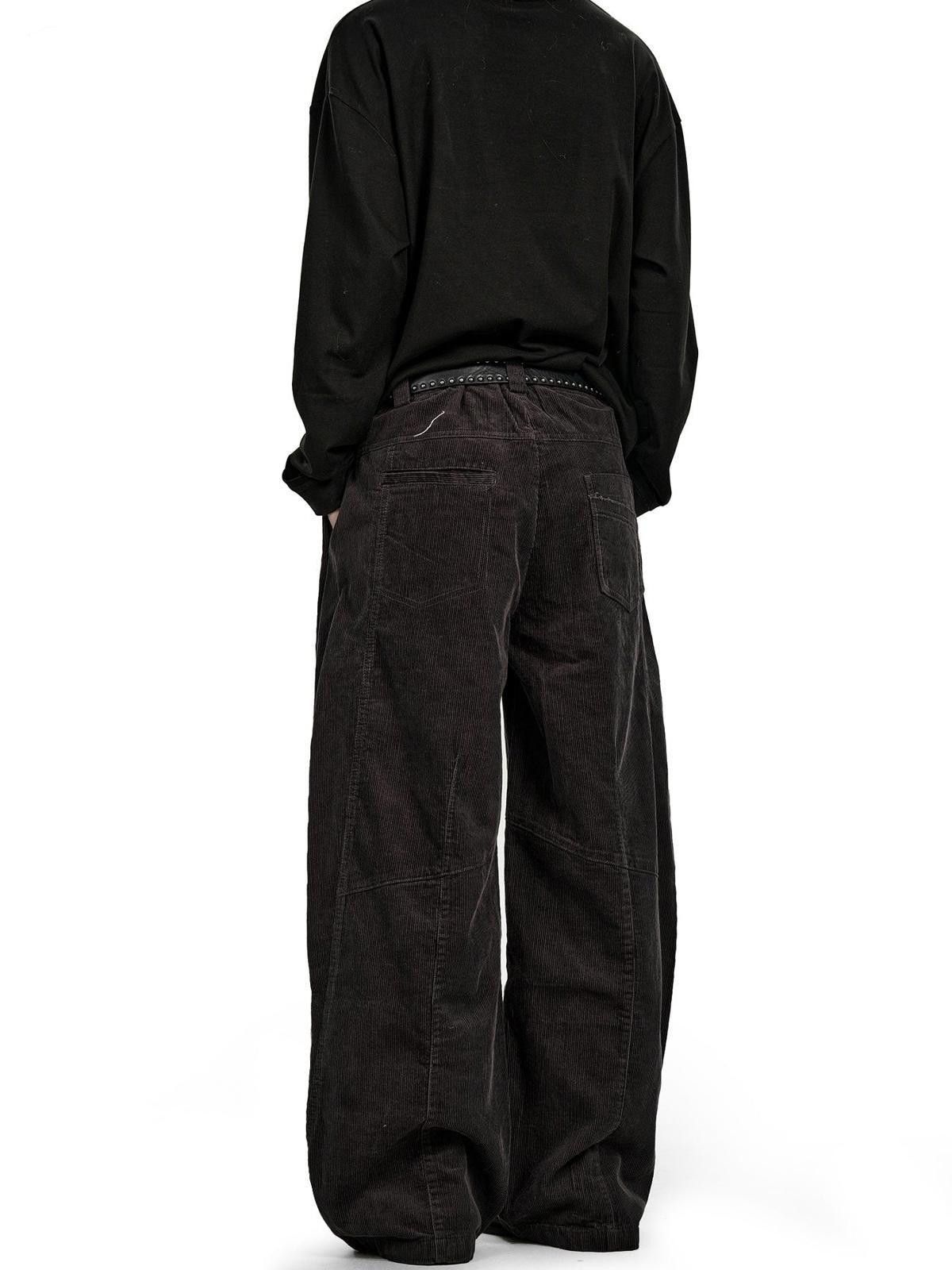 Other Volcanic Grey Corduroy Banana Curved-Leg Pants Size US 32 / EU 48 - 4 Thumbnail
