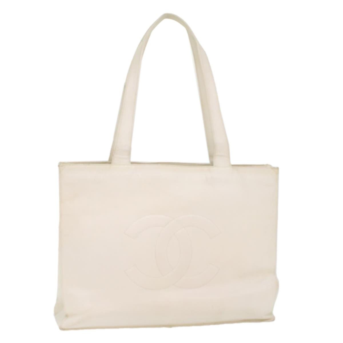 Chanel Chanel Caviar Skin White CC Tote Bag Size ONE SIZE - 1 Thumbnail