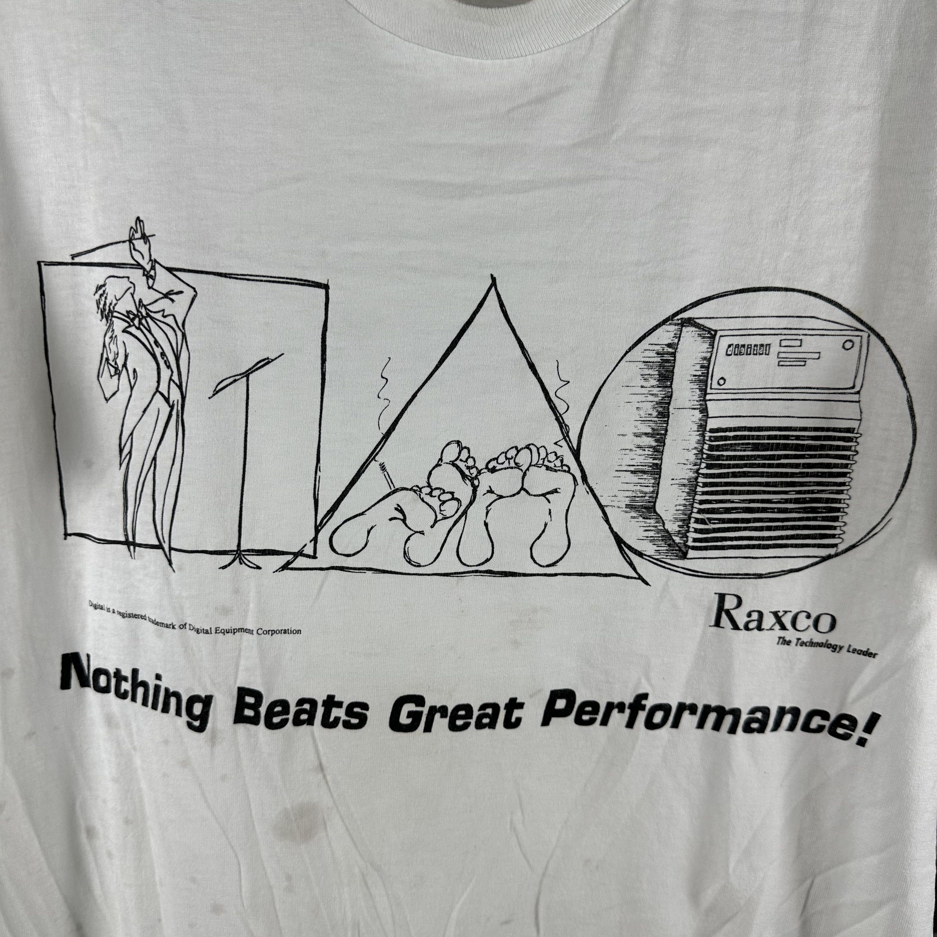 Vintage 90s Raxco Software Nothing Beats a Great Performance T-Shirt Size US L / EU 52-54 / 3 - 2 Thumbnail