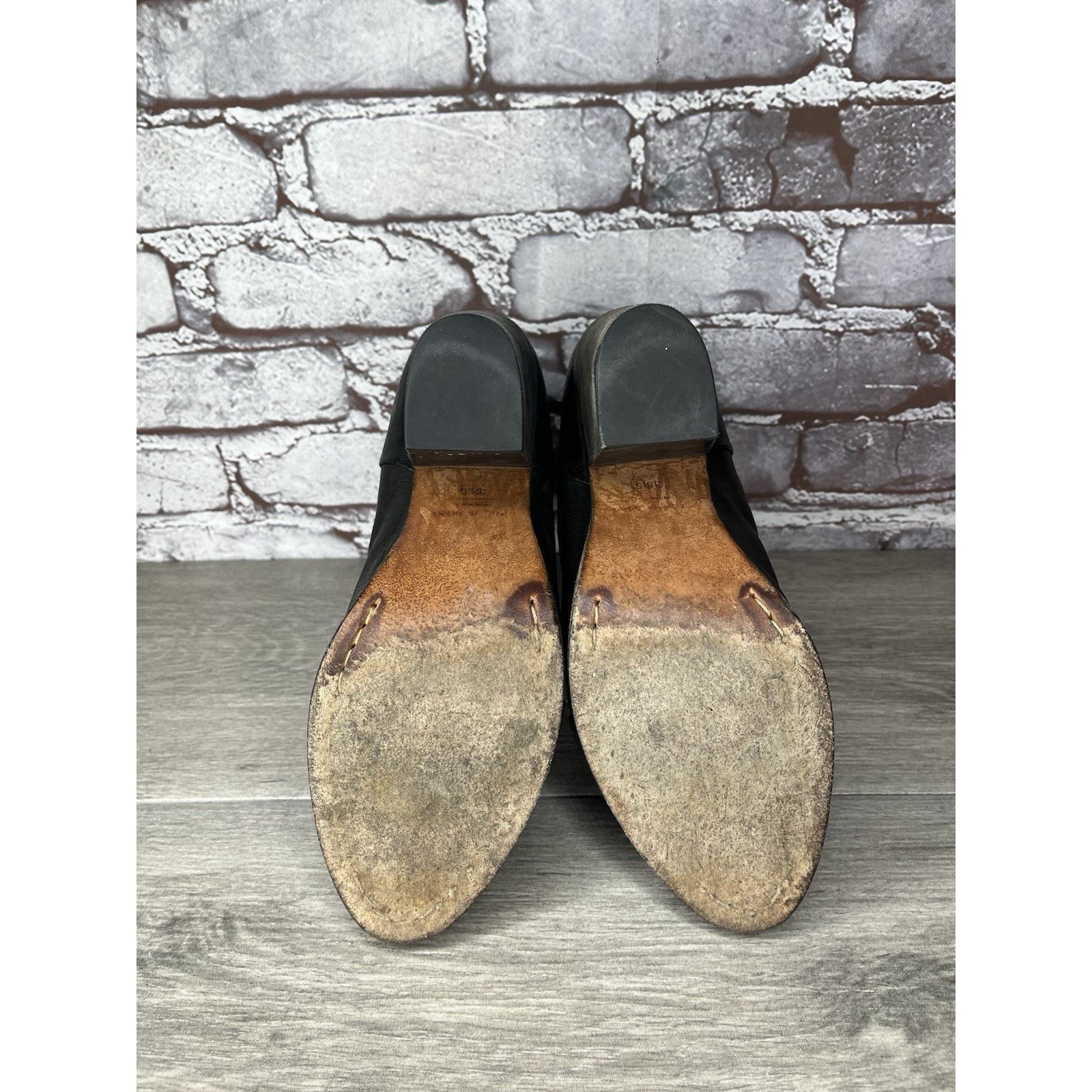 Rag & Bone Rag Bone Newbury Black Leather Stacked Heel Ankle Booties Wo Size US 8 / IT 38 - 6 Thumbnail