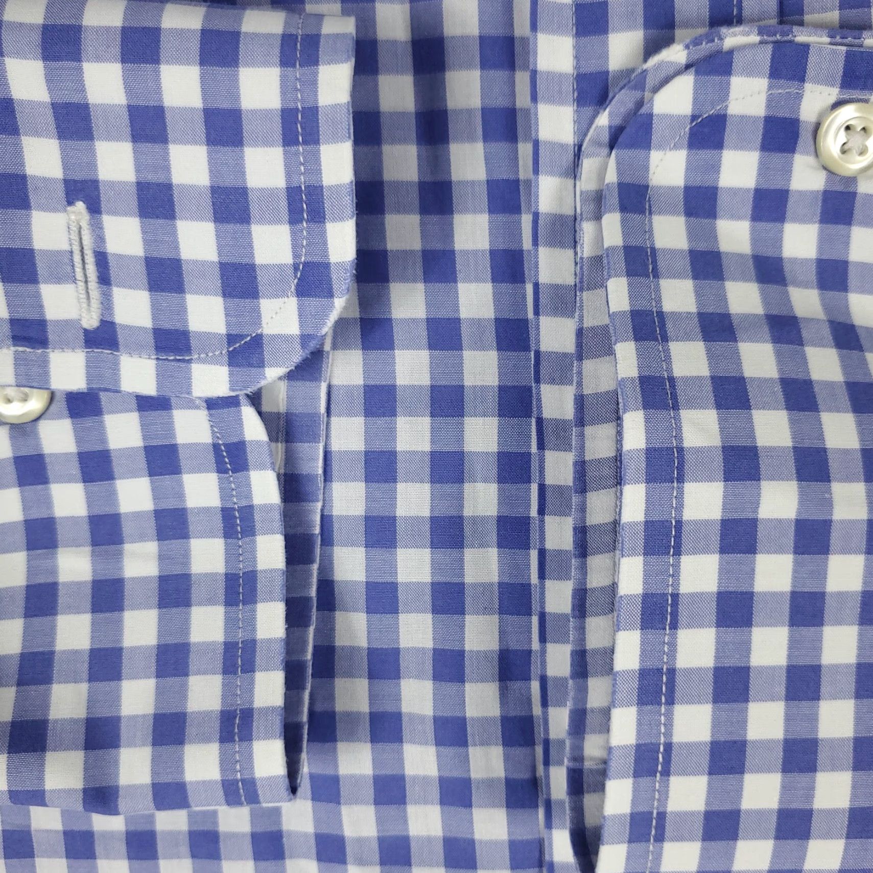 Brooks Brothers Brooks Brothers Dress Shirt Mens 16 Blue Check Long Sleeve Button-Up Regular Fit Size 42R - 3 Thumbnail