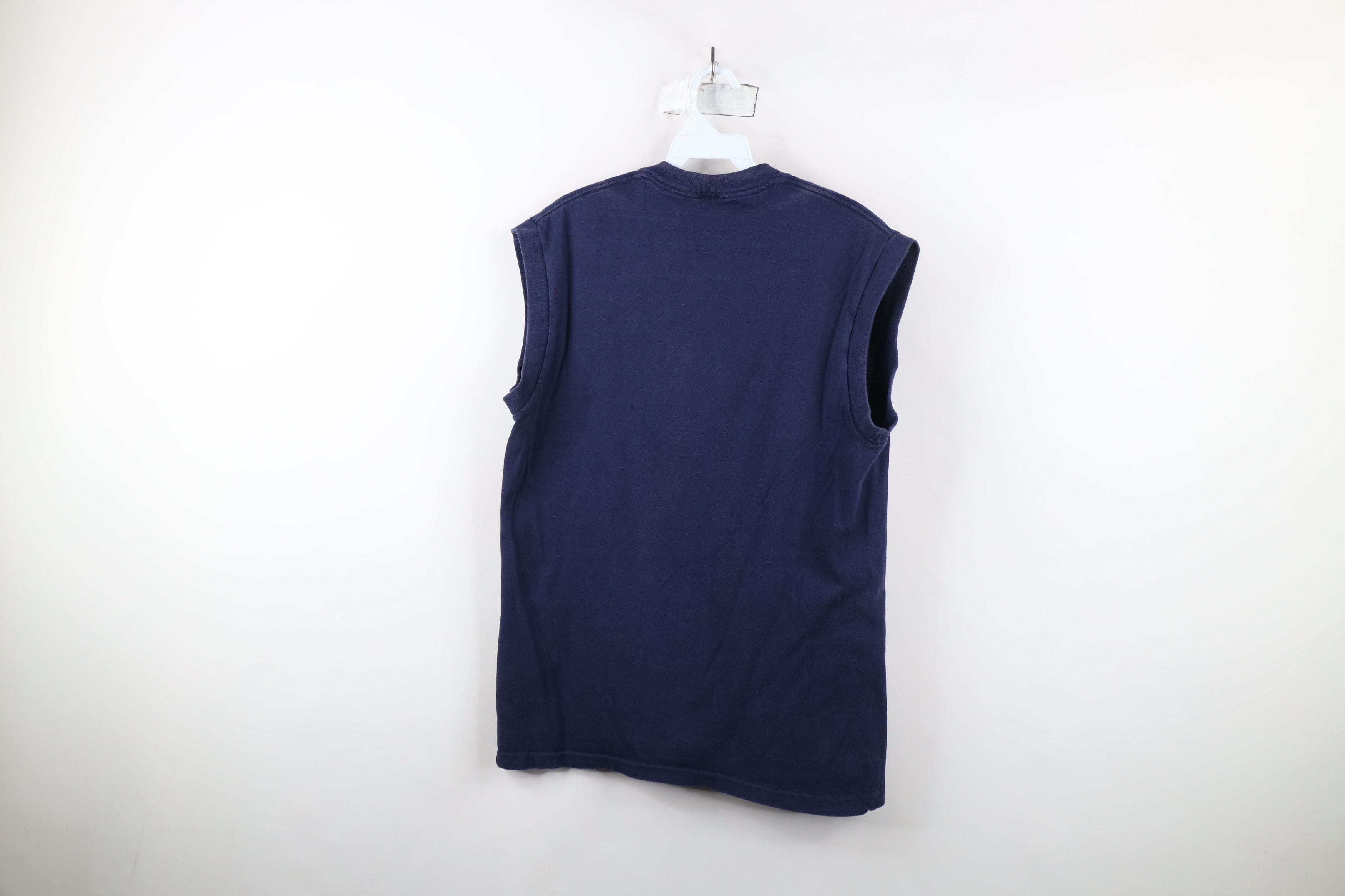 Vintage Vintage 90s Streetwear Sleeveless Muscle T-Shirt Blue USA Size US L / EU 52-54 / 3 - 10 Thumbnail