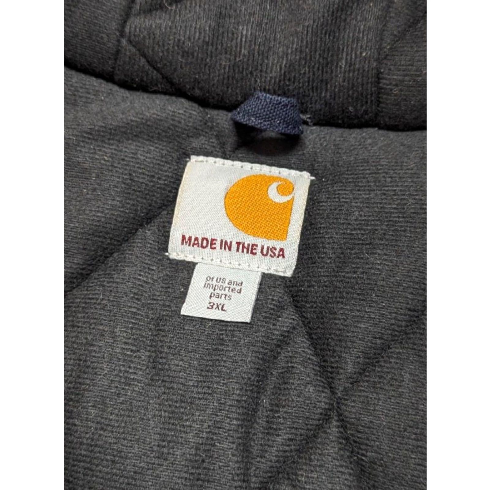 Carhartt VINTAGE Carhartt Jacket 3XL Navy Blue Hooded Coat Y2K Quilt Duck Cotton USA Made Mens Size US XXL / EU 58 / 5 - 6 Thumbnail