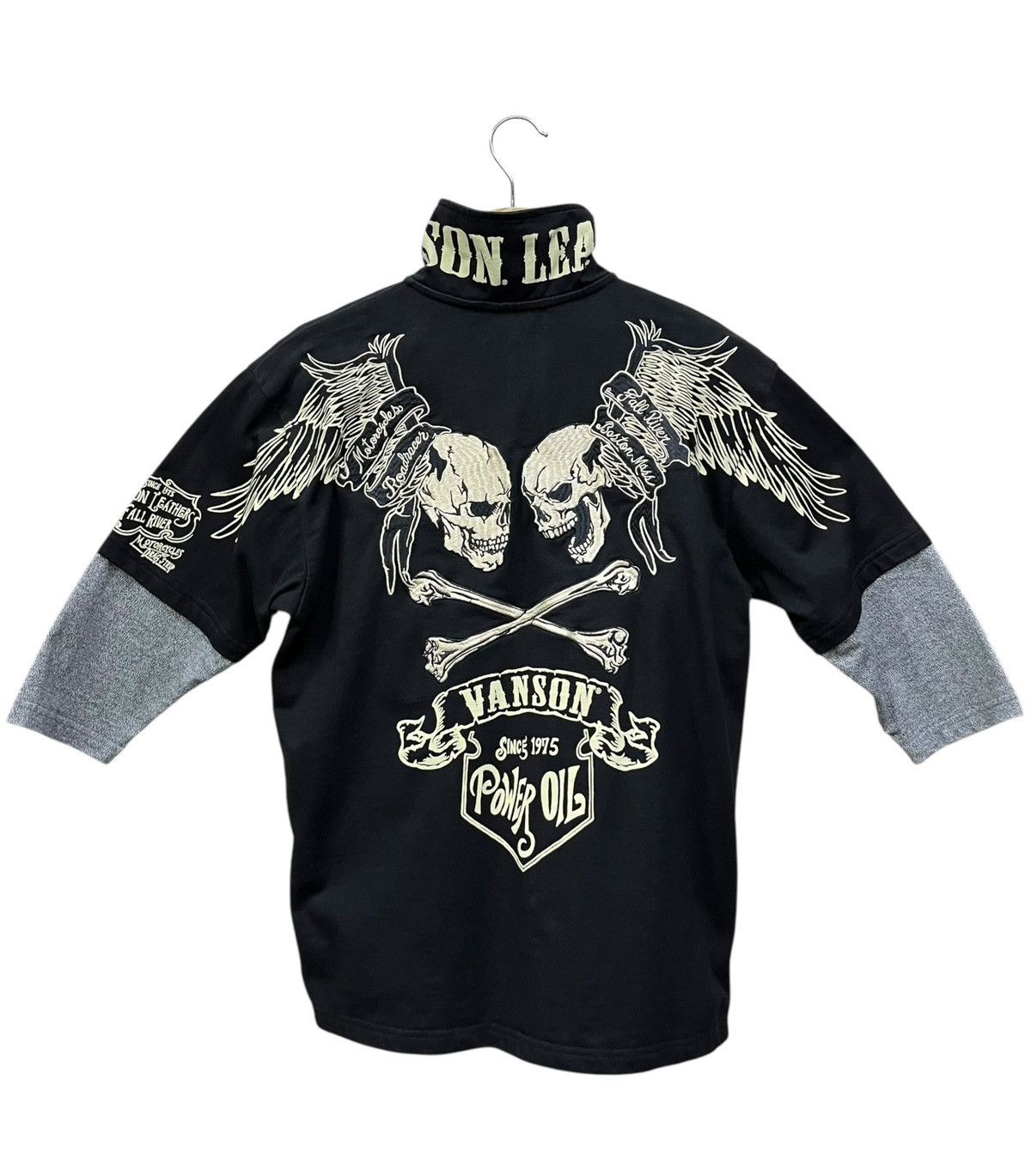 Vanson Leathers Vanson Double Skull Wings Crossbone Punk Biker Polo Size US S / EU 44-46 / 1 - 1 Thumbnail