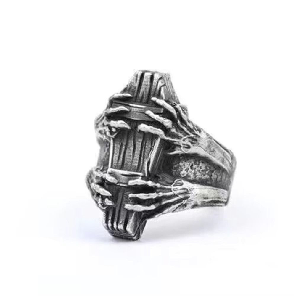 Jewelry Classic Vintage Coffin Ghost Claw Vampire Devil Ring Size ONE SIZE - 2 Thumbnail