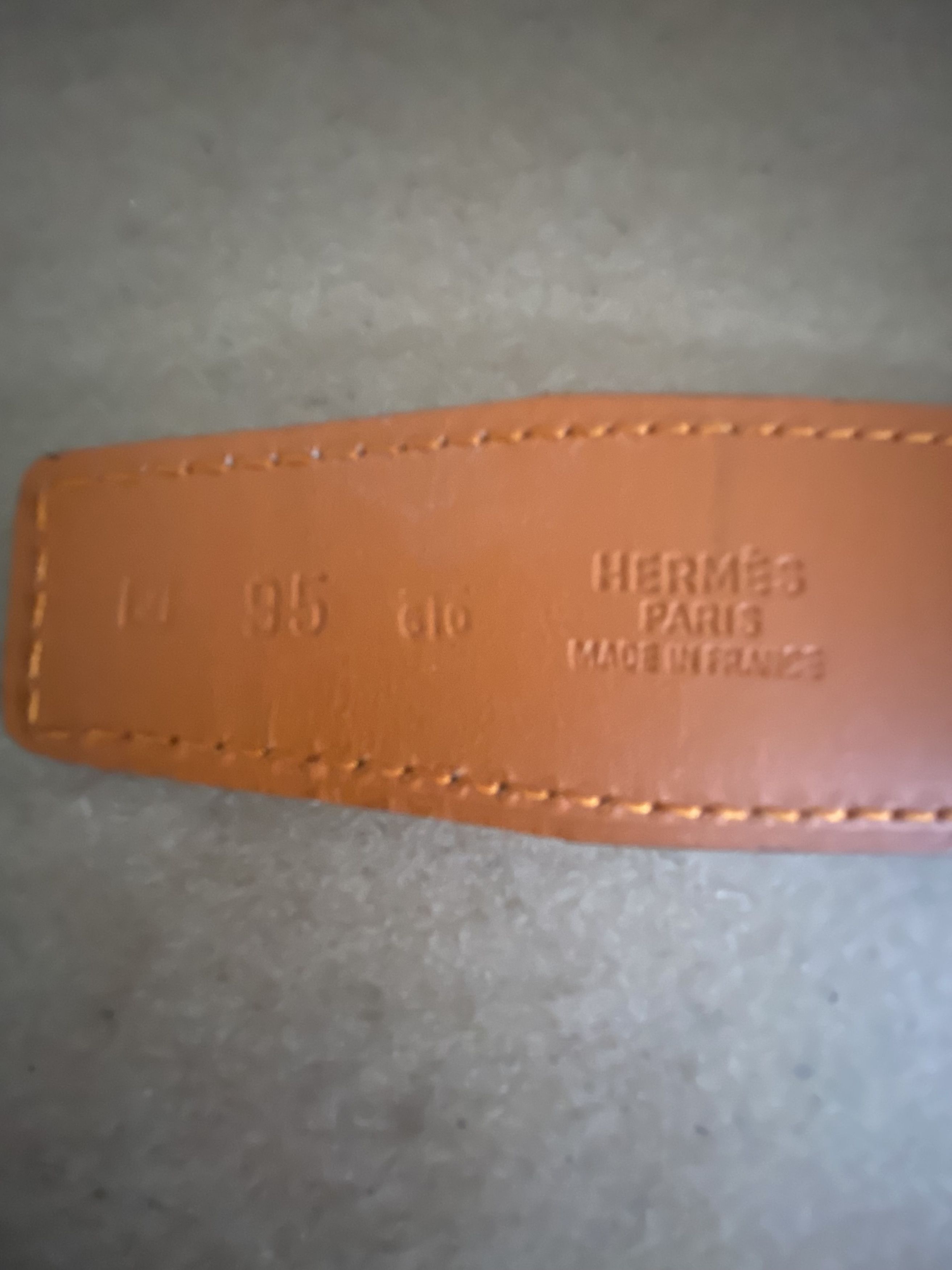 Hermes Orange & Yellow Reversible Belt Strap HERMES Reversible Belt M L Epsom 32mm 90 Fuchsia Pink  main image 4