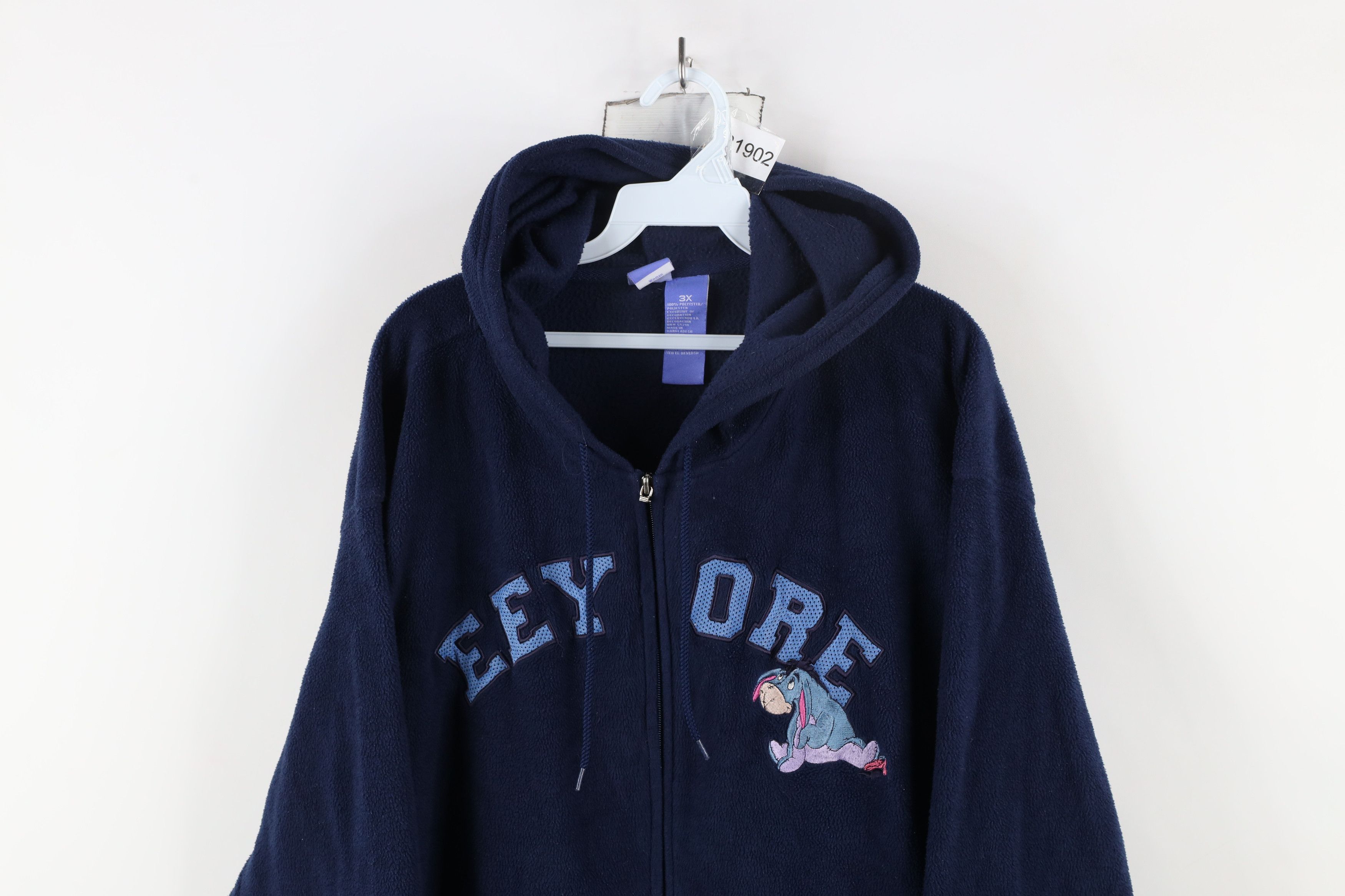 Disney × Vintage Vintage 90s Disney Winnie the Pooh Eeyore Fleece Hoodie Size 3XL / US 20-22 - 2 Thumbnail