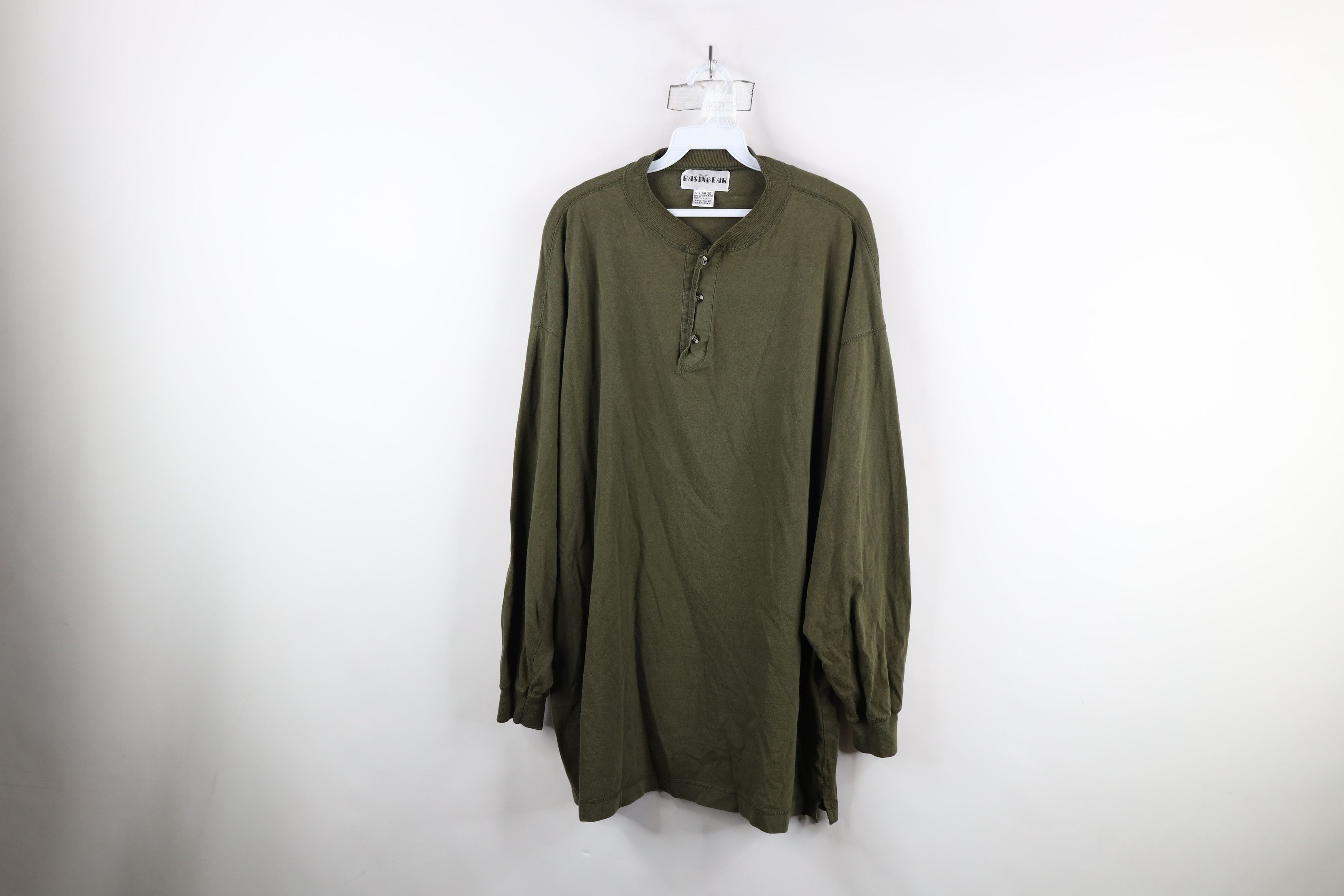 Vintage Vintage 90s Streetwear Long Sleeve Henley T-Shirt Olive Size US XL / EU 56 / 4 - 1 Thumbnail