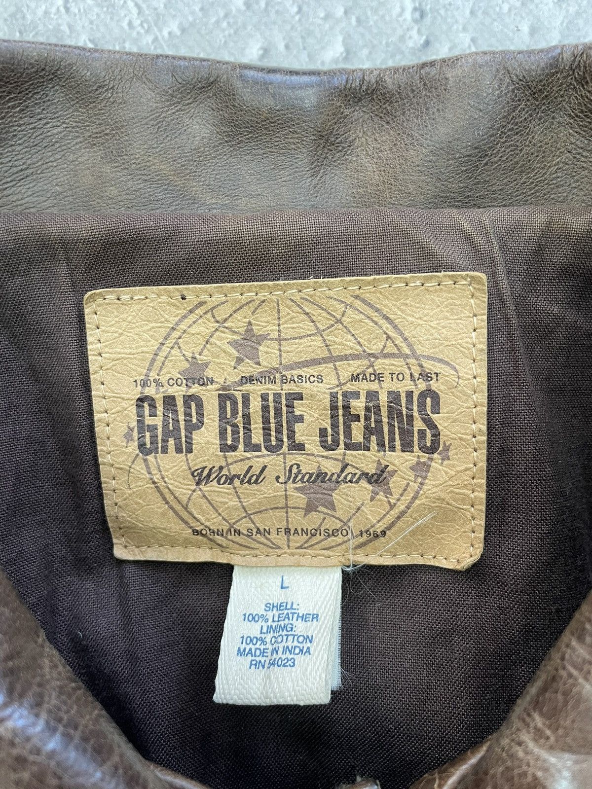 Gap Brown Trucker leather jacket Gap balenciaga style y2k Size US L / EU 52-54 / 3 - 5 Thumbnail