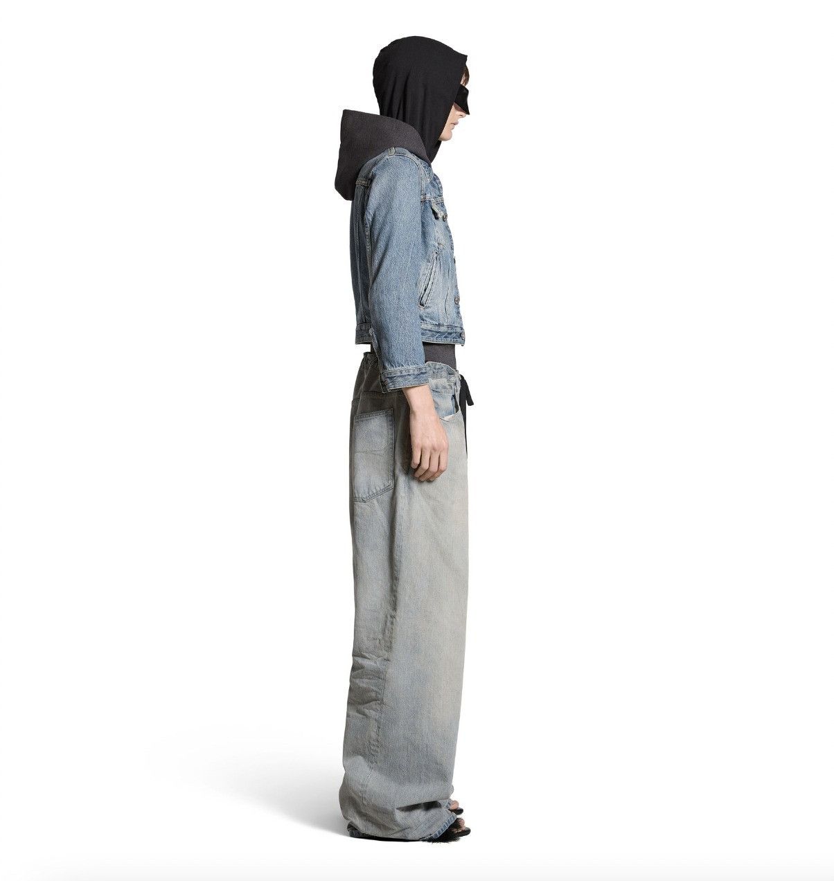 Balenciaga o1tr1nto0725 Patched Denim Jacket in Blue/Black Size US S / EU 44-46 / 1 - 4 Thumbnail