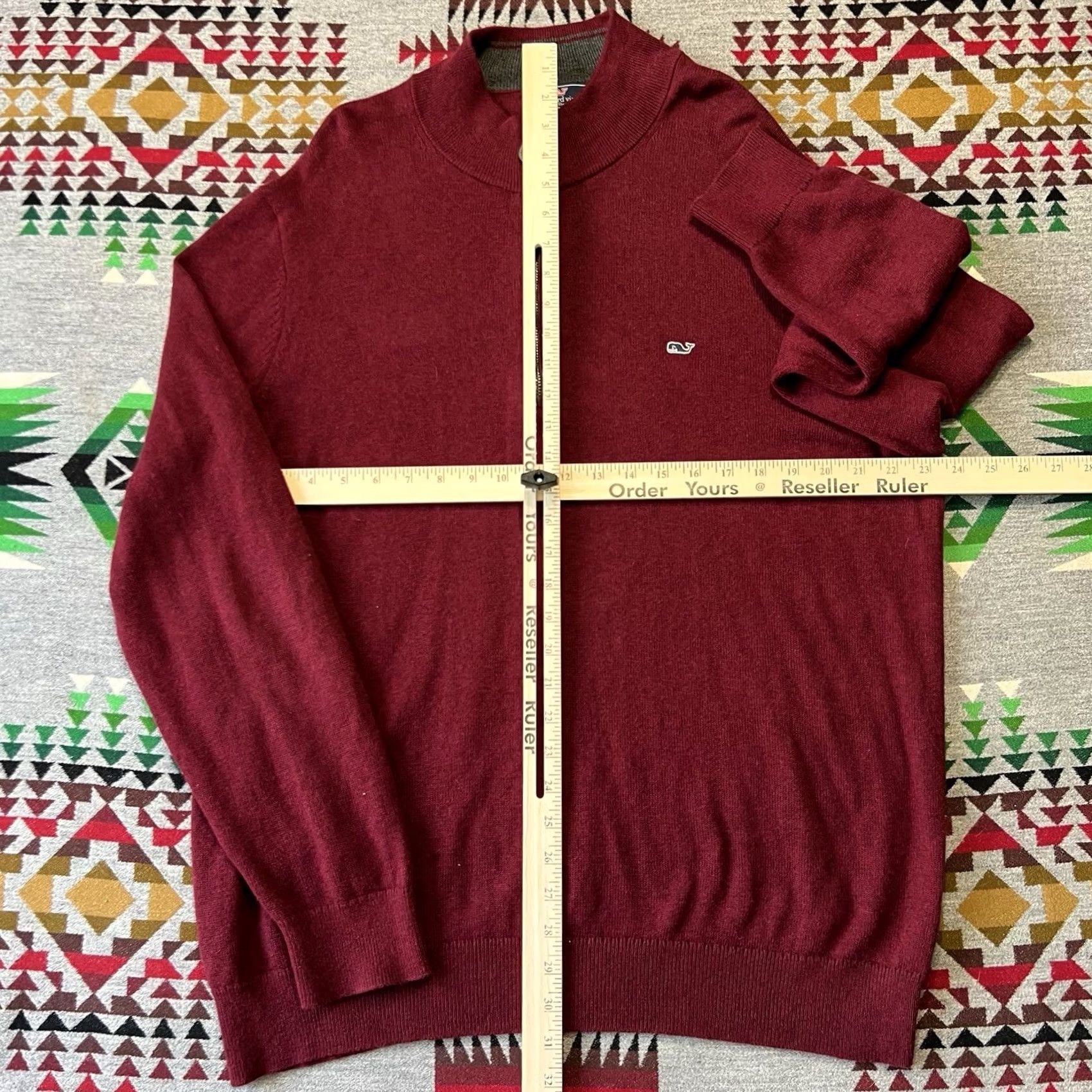 Vineyard Vines Vineyard Vines Sweater Mens L Red Zip Cashmere Blend Mock Neck Preppy Size US L / EU 52-54 / 3 - 3 Thumbnail