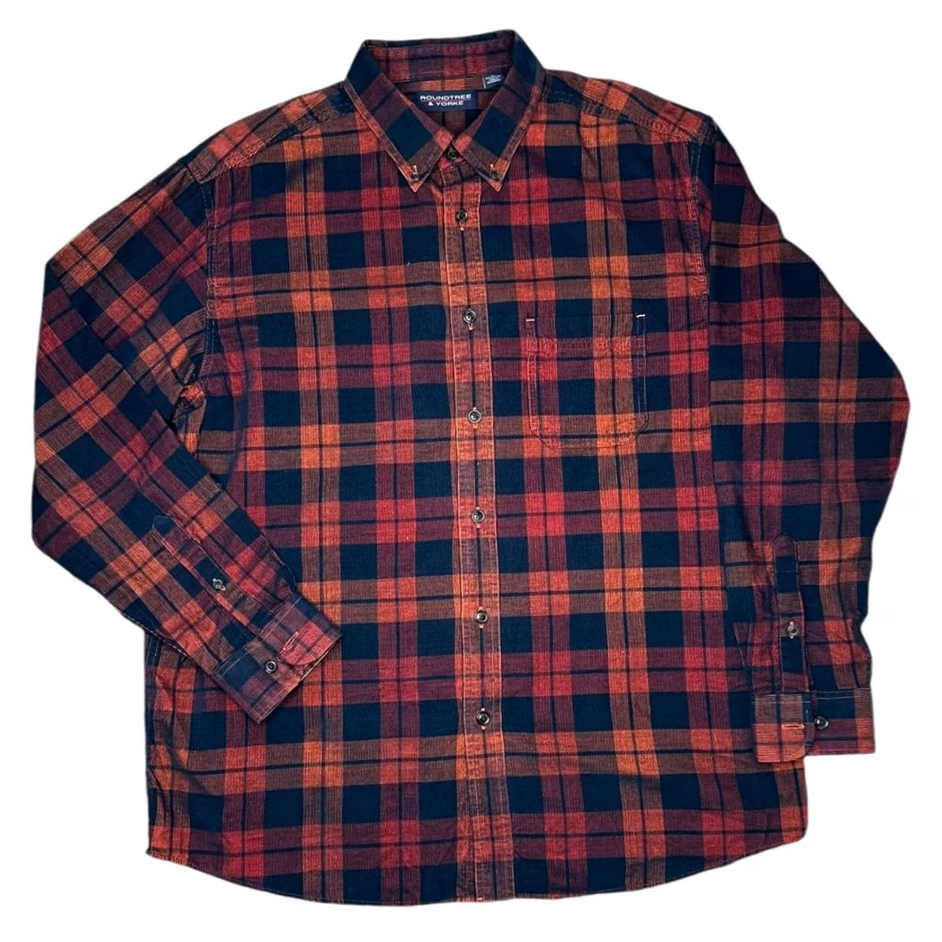 Roundtree & Yorke VINTAGE Roundtree & Yorke Plaid Flannel Button Down Shirt Men L Long Sleeve Red Size US L / EU 52-54 / 3 - 2 Thumbnail