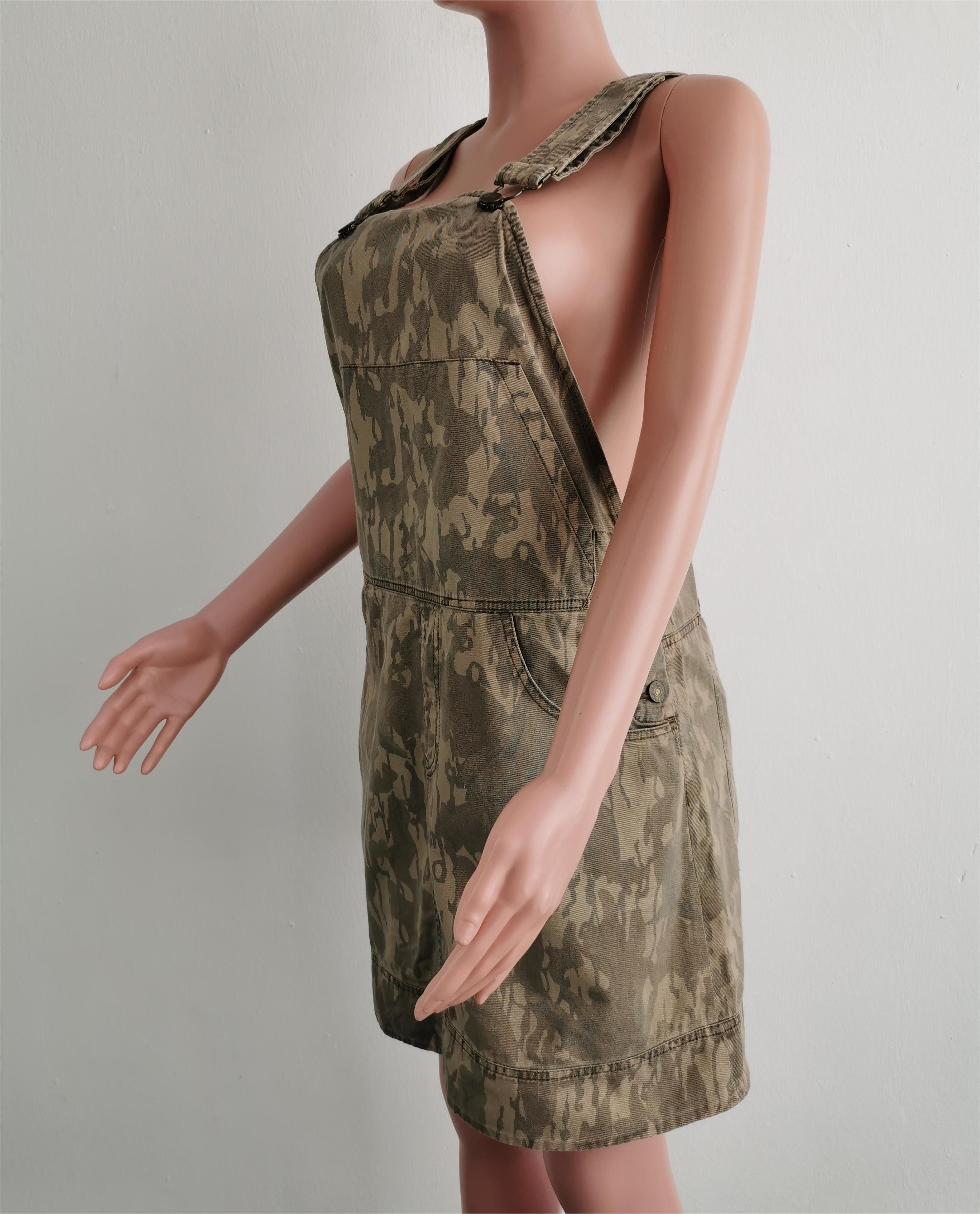Tsumori Chisato Vintage 90's Tsumori Chisato Camo Jumpsuit Denim Dress Size M / US 6-8 / IT 42-44 - 1 Thumbnail