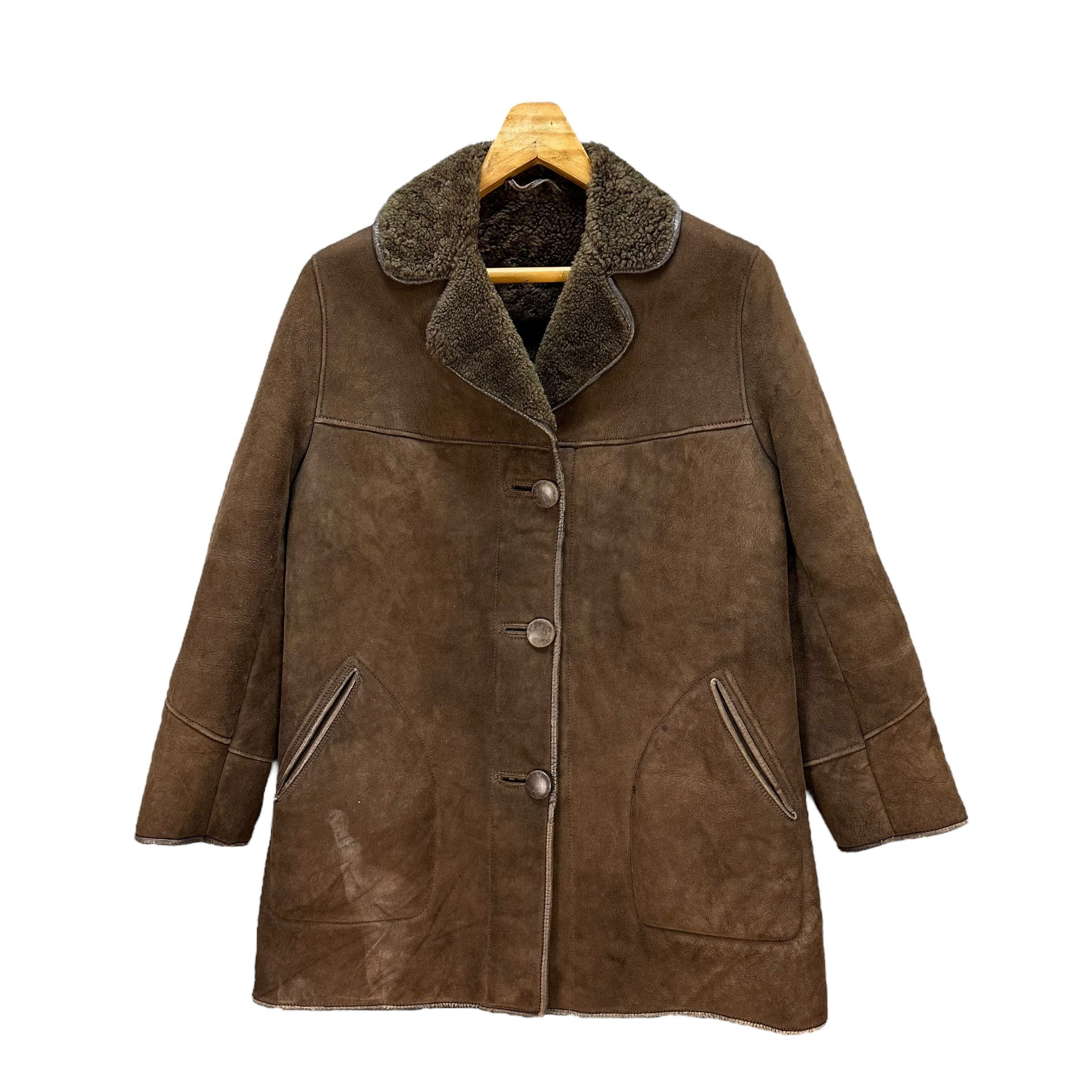 Vintage YEOVIL SHEEPSKIN SHOP Suede Leather Coat Jacket #A50-1180 Size S / US 4 / IT 40 - 1 Thumbnail