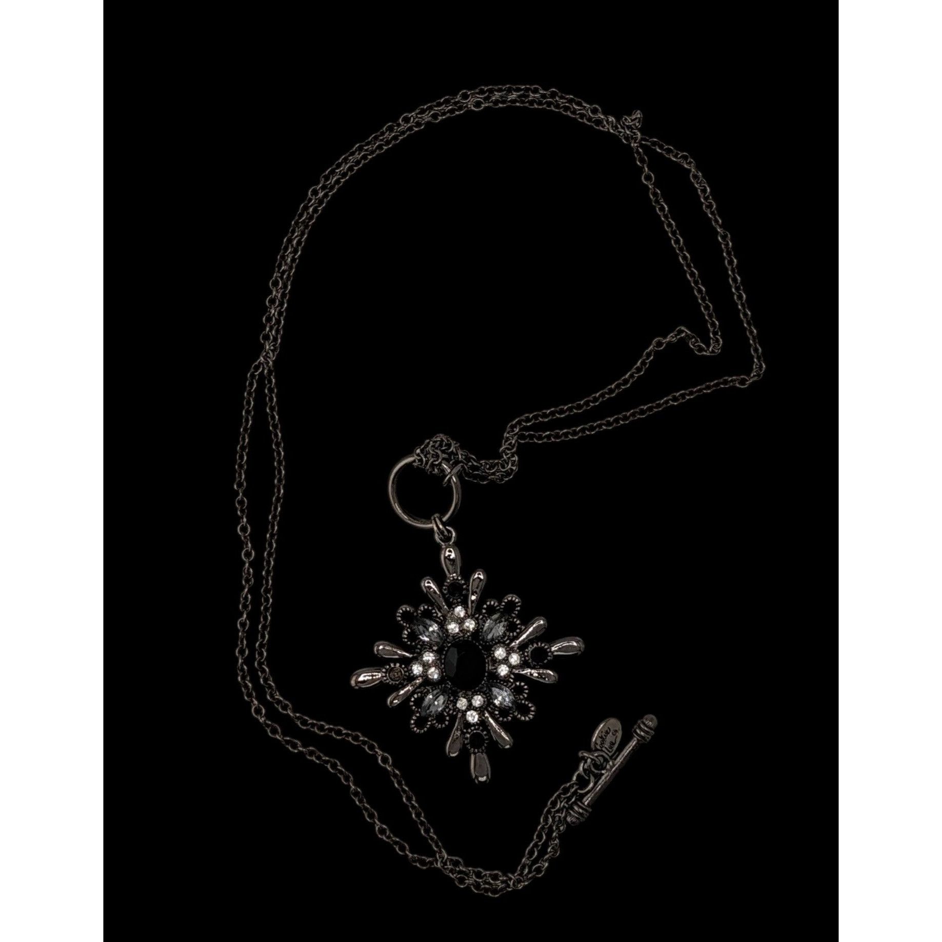 Other Vintage Cookie Lee Gothic Black Crystal Starburst Pendant Ne Size ONE SIZE - 2 Thumbnail