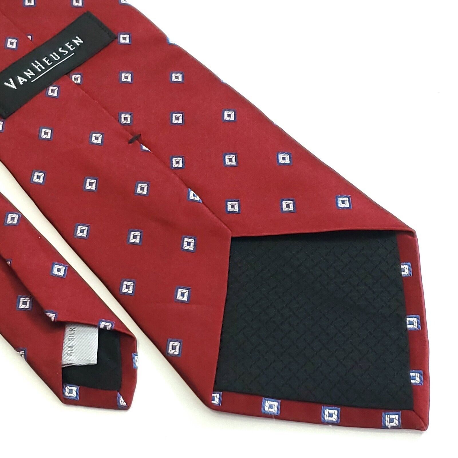 Van Heusen Van Heusen Red Geometric Woven Wide Silk Tie Size ONE SIZE - 5 Thumbnail