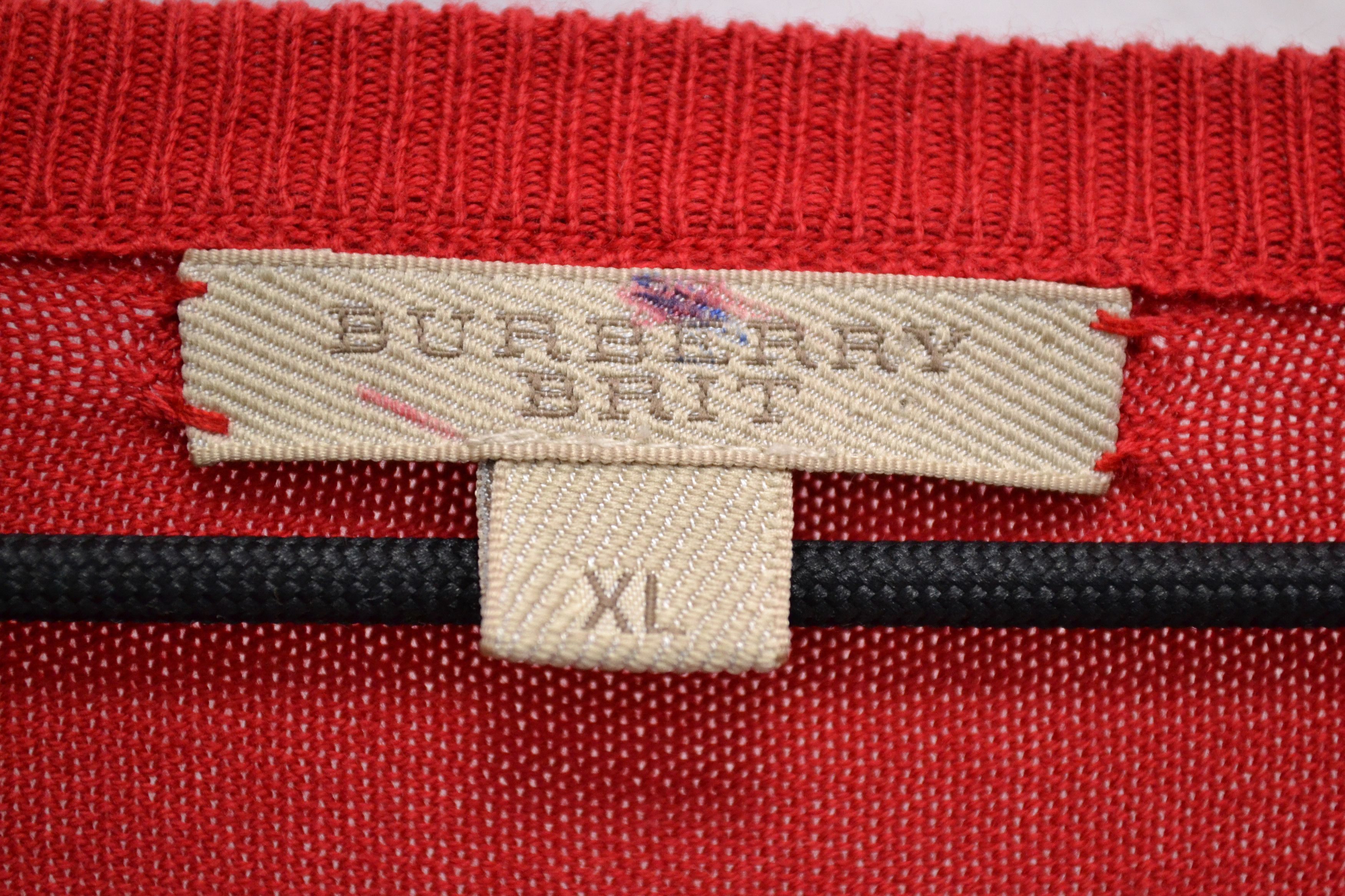 Burberry Burberry Brit Nova Check 100% Cotton Men’s V-Neck Sweater Size US XL / EU 56 / 4 - 6 Thumbnail