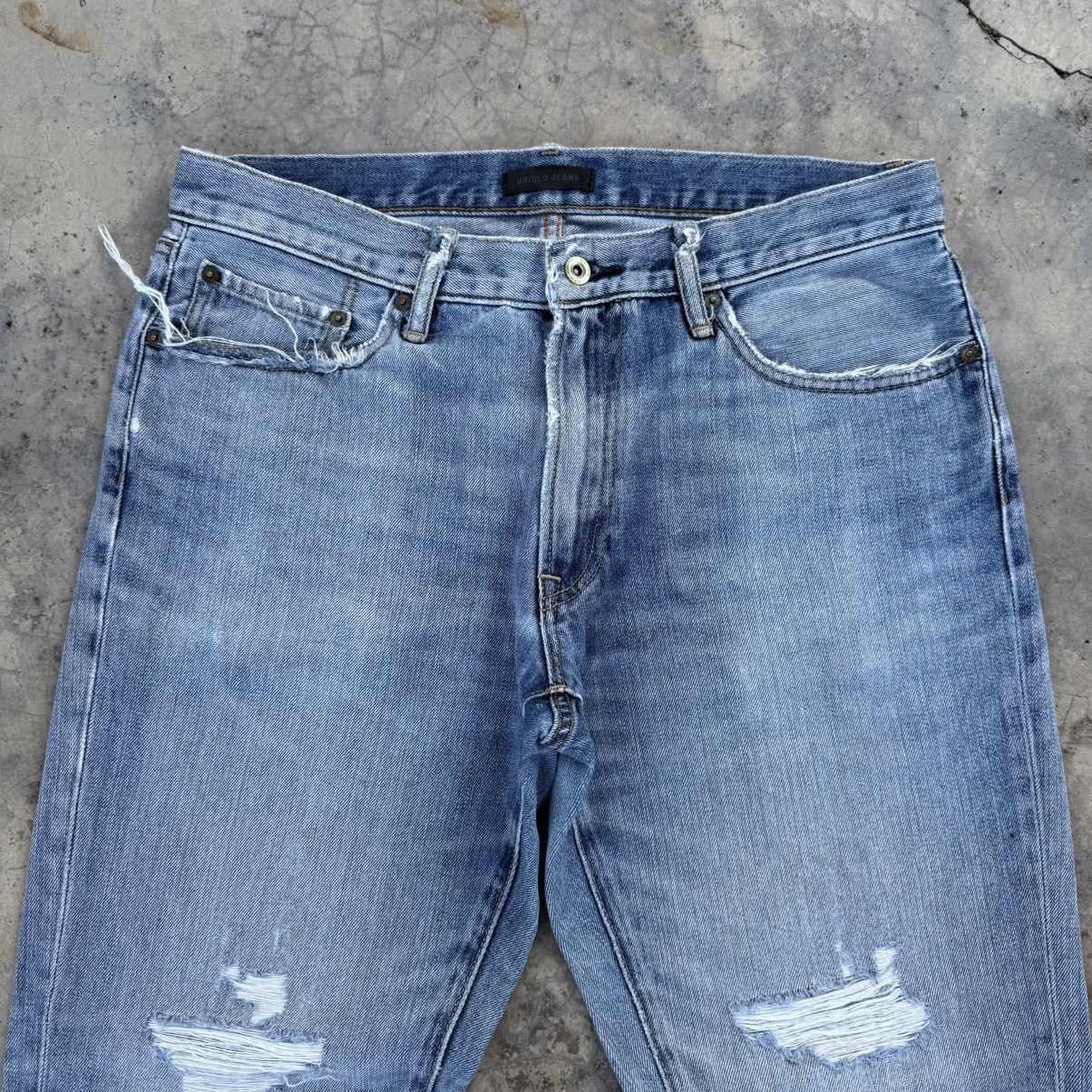 Japanese Brand × Jean × Vintage VINTAGE JAPANESE FADED RIPPED JEAN PANTS Size US 36 / EU 52 - 2 Thumbnail
