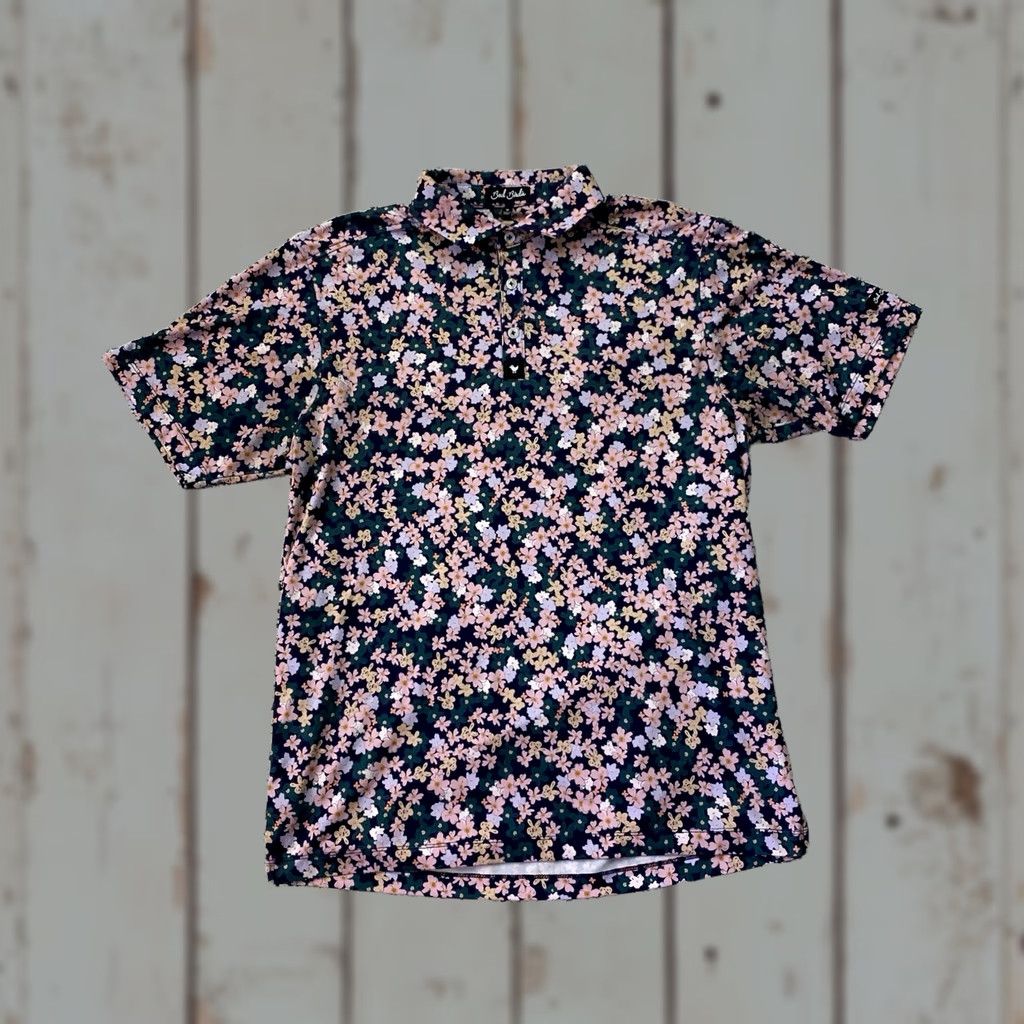 Vintage Bad Birdie Polo Shirt Mens M Pink Green Floral Print Golf Short Sleeve Polo Mens M Pink Green Floral Print Logo Modern Sports American Preppy Tropical Size US M / EU 48-50 / 2 - 1 Thumbnail