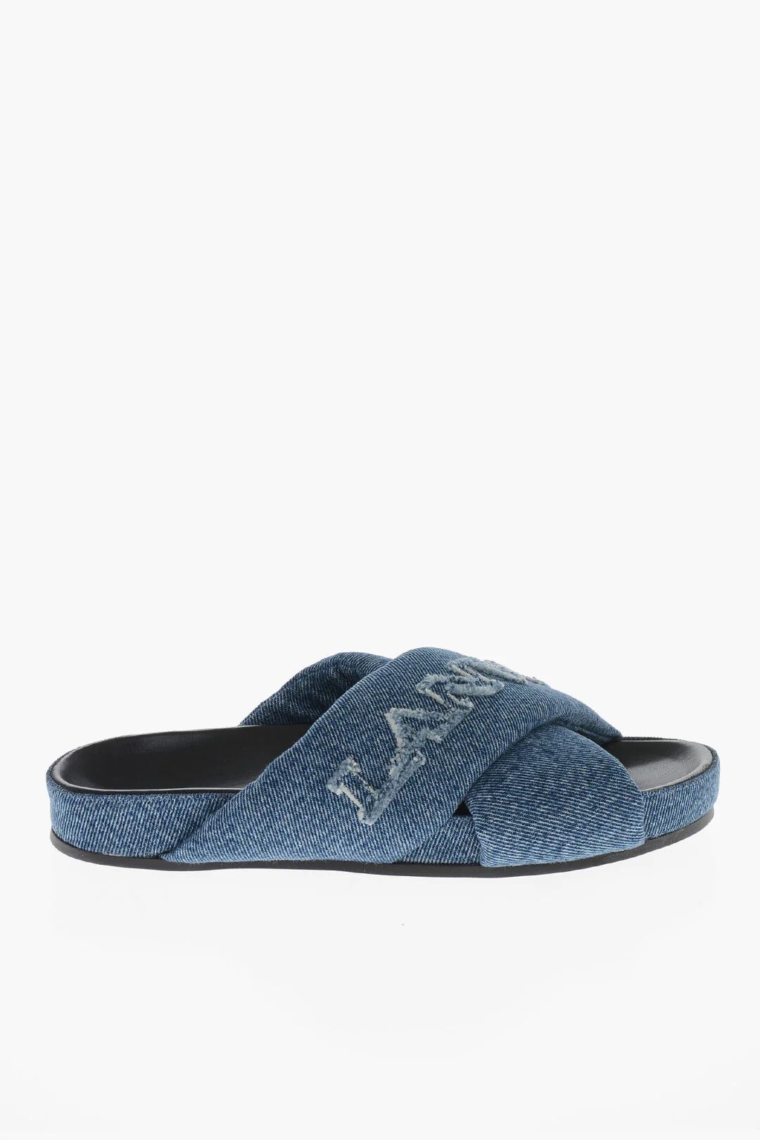 Lanvin og1mm0426 Denim Criss Cross Dsandali in Blue Size US 6 / IT 36 - 1 Thumbnail