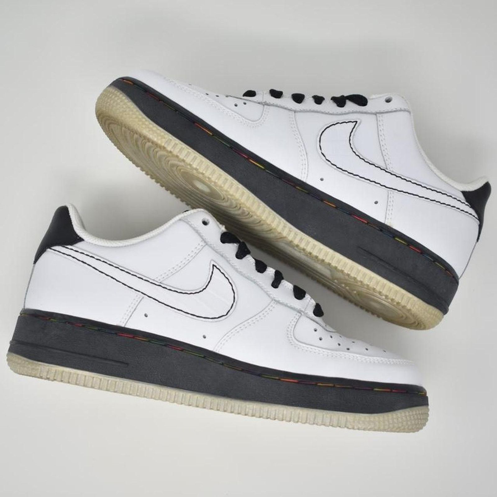 Nike 2007 Nike Air Force 1 Low “White/Black” with rainbow Size US 7.5 / IT 37.5 - 3 Thumbnail