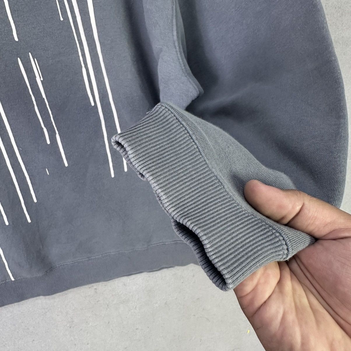 Japanese Brand Silas Krink Graphic Sweatshirt Grey Paint Drip Print Size US L / EU 52-54 / 3 - 5 Thumbnail