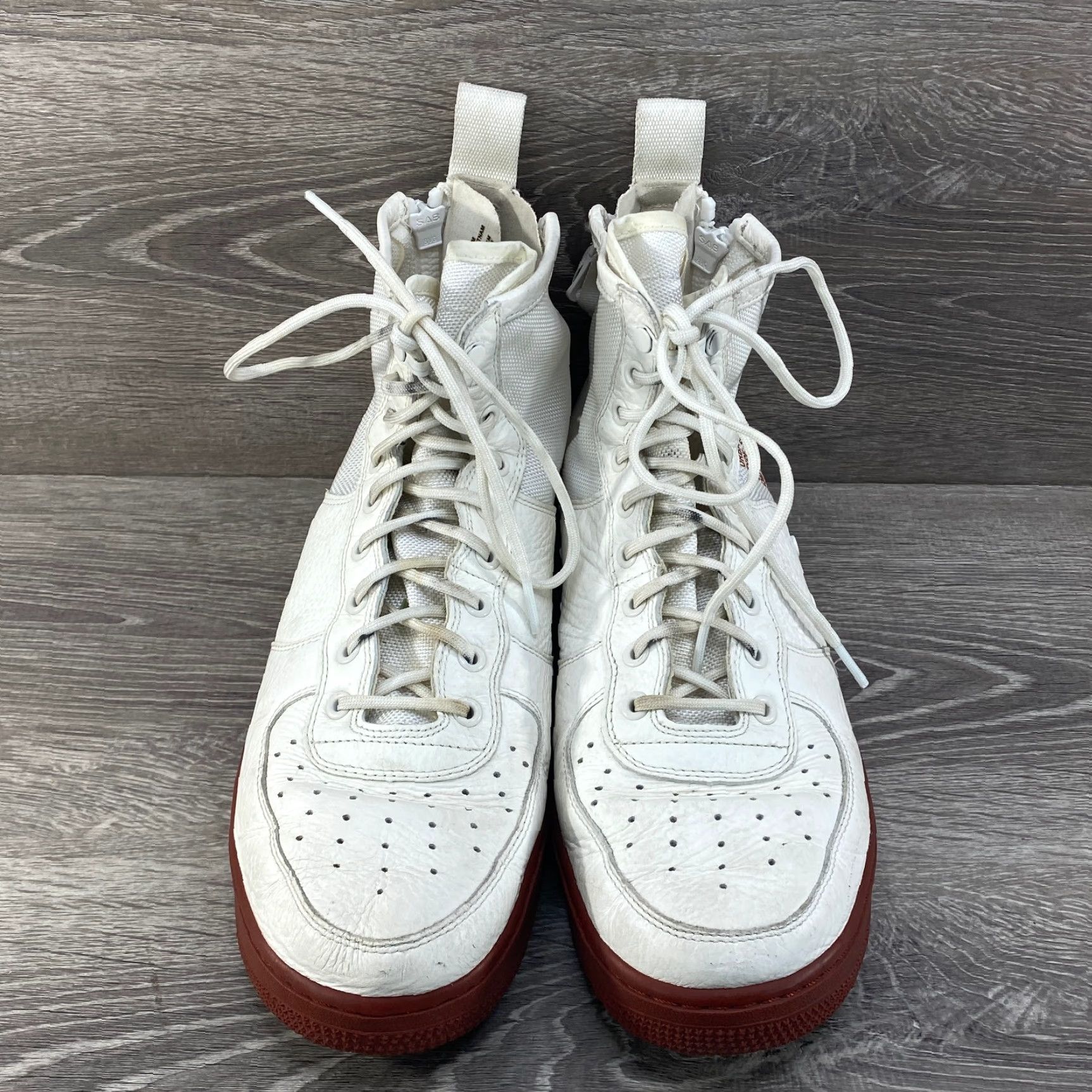 Nike Nike SF Air Force 1 Mens Mid 12 Ivory White Leather Canvas Red Mars White Boot Shoe Size US 11 / EU 44 - 3 Thumbnail