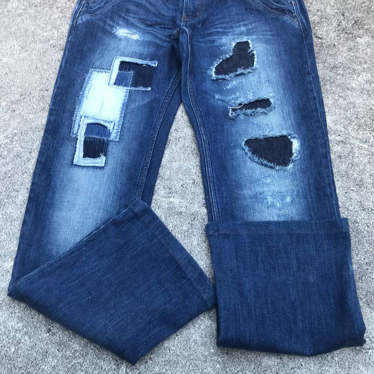Japanese Brand FLARED NCFM Japan patched distressed tornado mart style Size US 31 - 7 Thumbnail