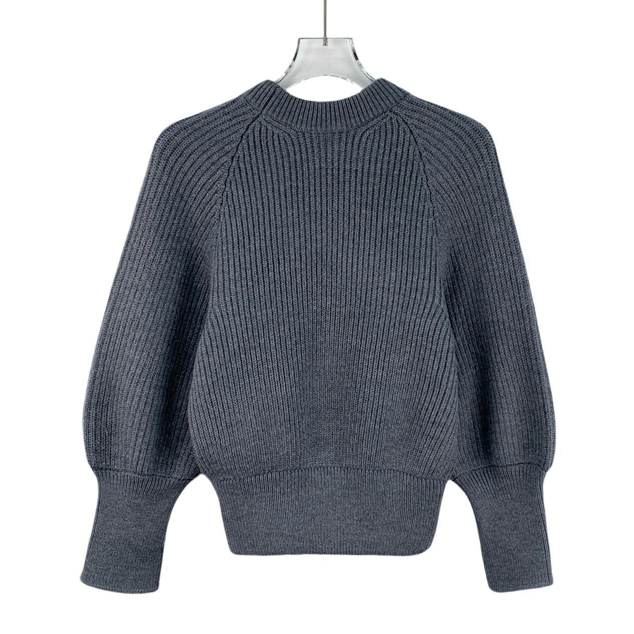 Louis Vuitton LOUIS VUITTON DARK GREY RIBBED WOOL SWEATER WITH LV SHIELD L Size S / US 4 / IT 40 - 7 Thumbnail