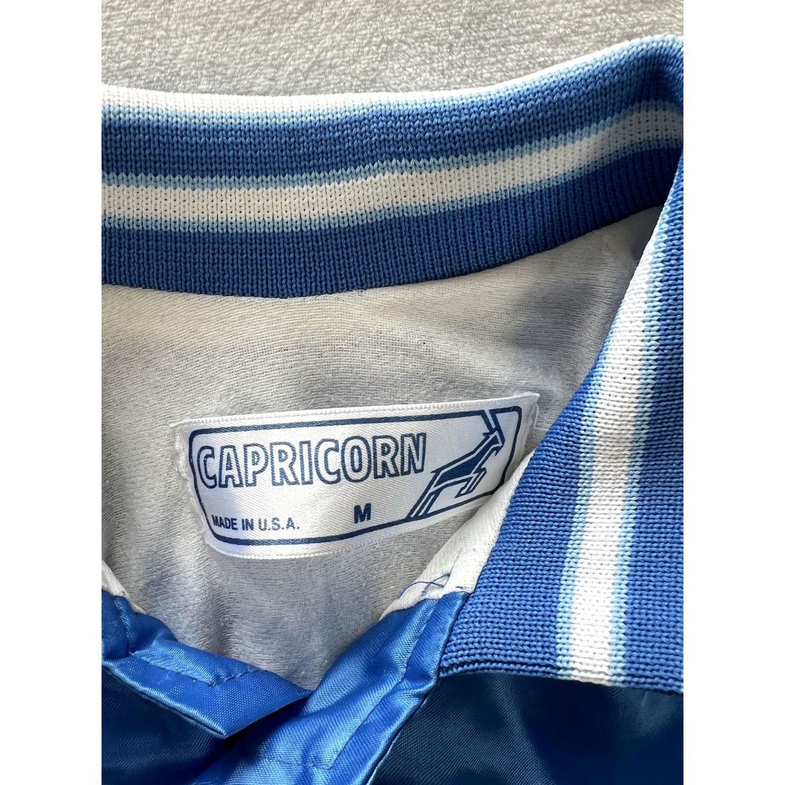 Vintage VINTAGE Capricorn Jacket Mens M Blue Satin Bomber Logo USA 80s Size US M / EU 48-50 / 2 - 5 Thumbnail