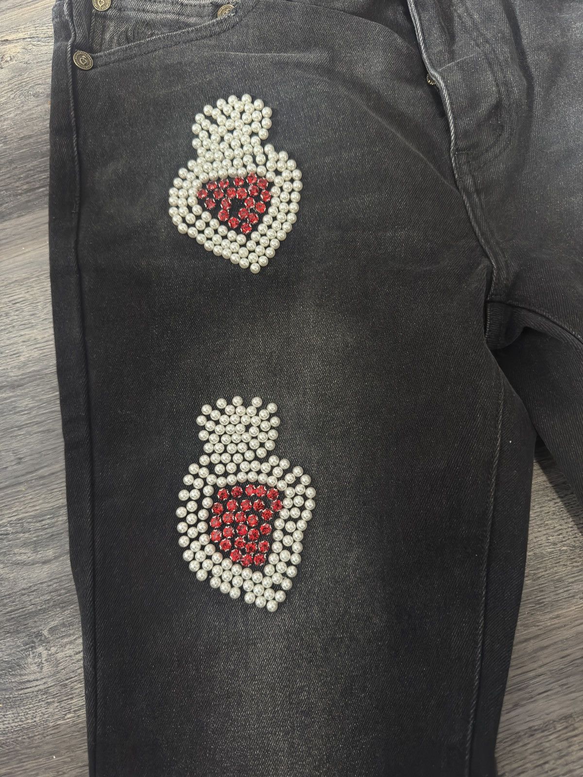 Whensmokeclears WHEN SMOKE CLEARS | PEARL DENIM BLACK | RED SZ 30 Size US 30 / EU 46 - 10 Thumbnail