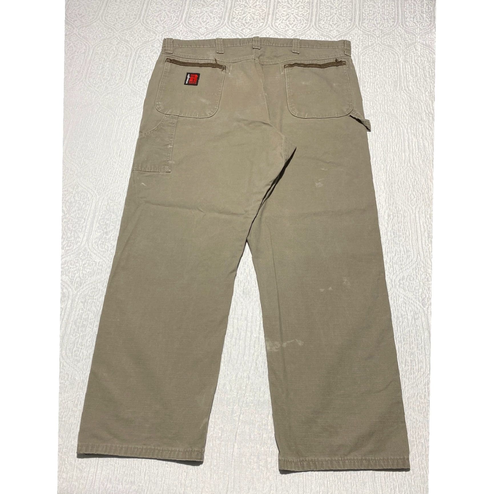 Wrangler VINTAGE Wrangler Riggs Workwear Relaxed Fit Carpenter Pants 40×30 Dark Khaki Ripstop Mens Size US 40 / EU 56 - 3 Thumbnail
