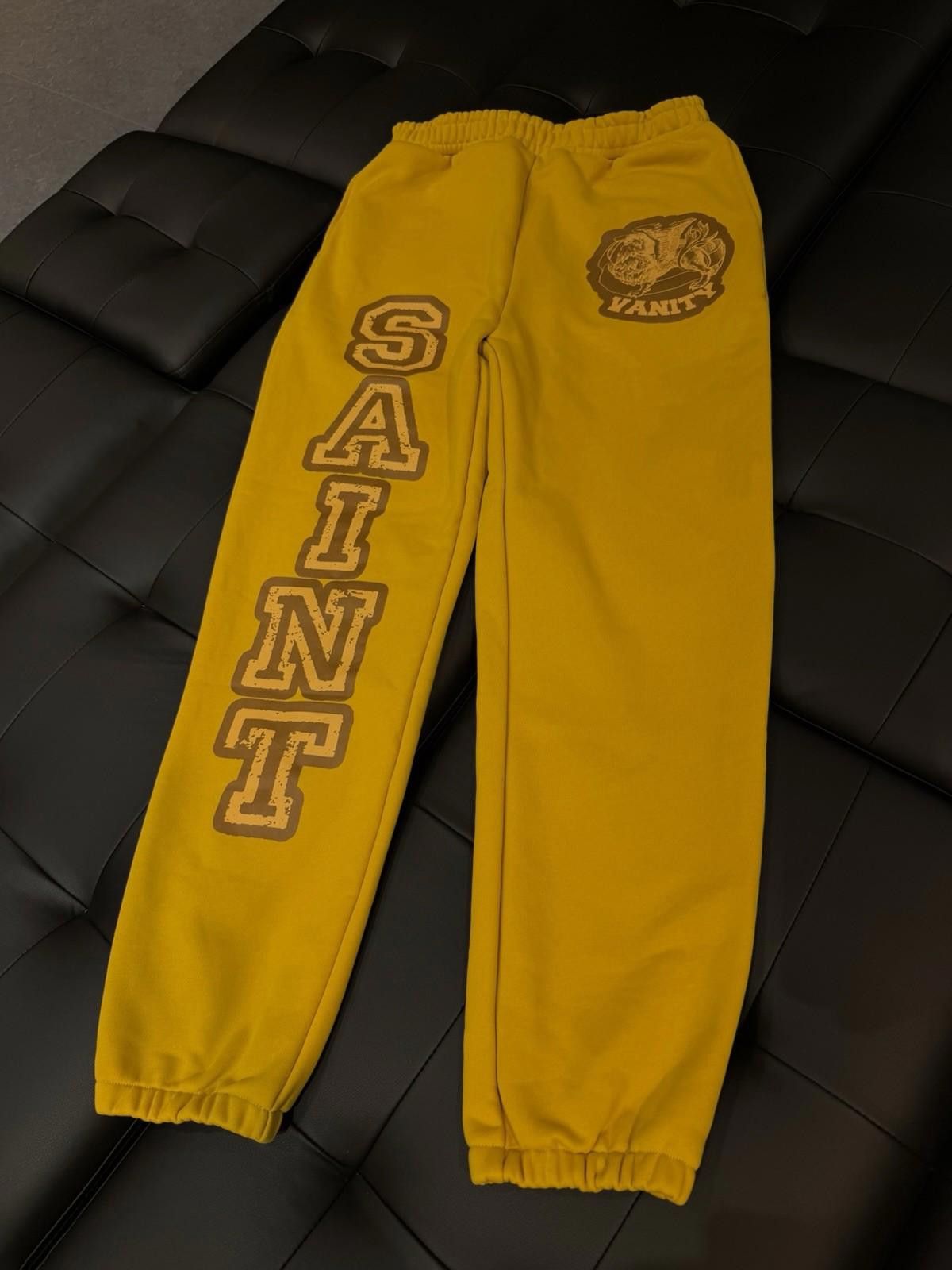 Saint Vanity Size M - Saint Vanity Varsity Sweatpants Yellow NEW 2025 Size US 32 / EU 48 - 1 Thumbnail