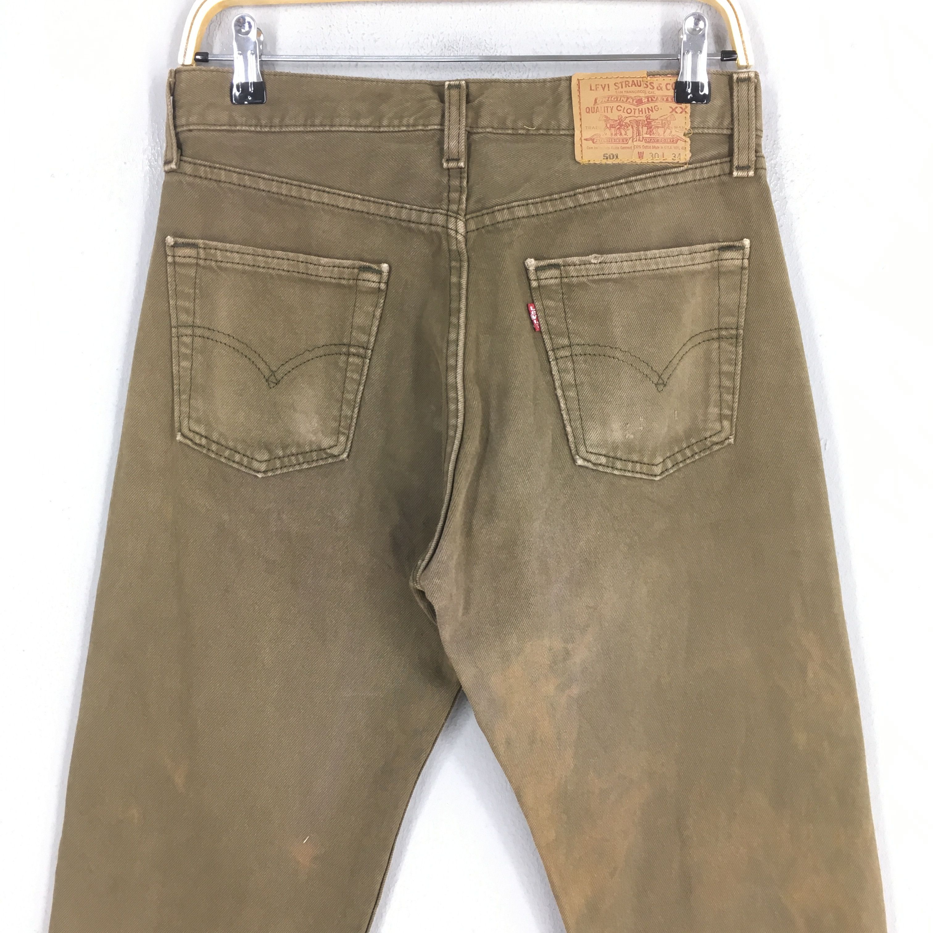 Levi's Size 29x30.5 Vintage 90s Levi's 501 Straight Cut Jeans S1512 Size US 29 - 8 Thumbnail