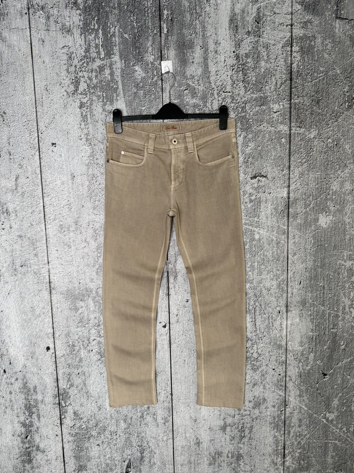 Loro Piana Loro Piana Beige Denim Chino Pants Metal Logo FAE8342 Jeans Size US 31 - 1 Thumbnail