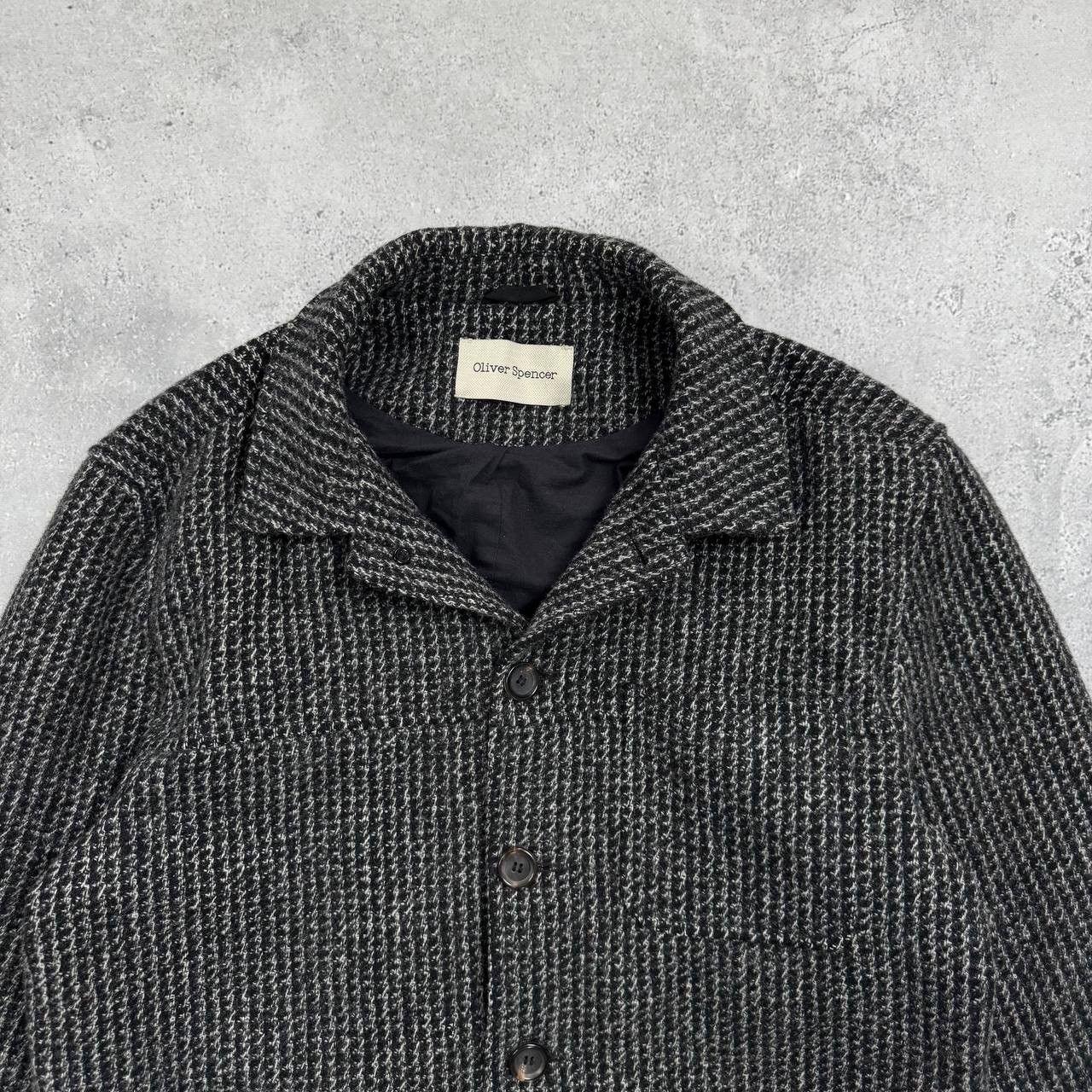 Oliver Spencer Oliver Spencer Cowboy Slim Fit Houndstooth Wool Jacket Size US L / EU 52-54 / 3 - 2 Thumbnail