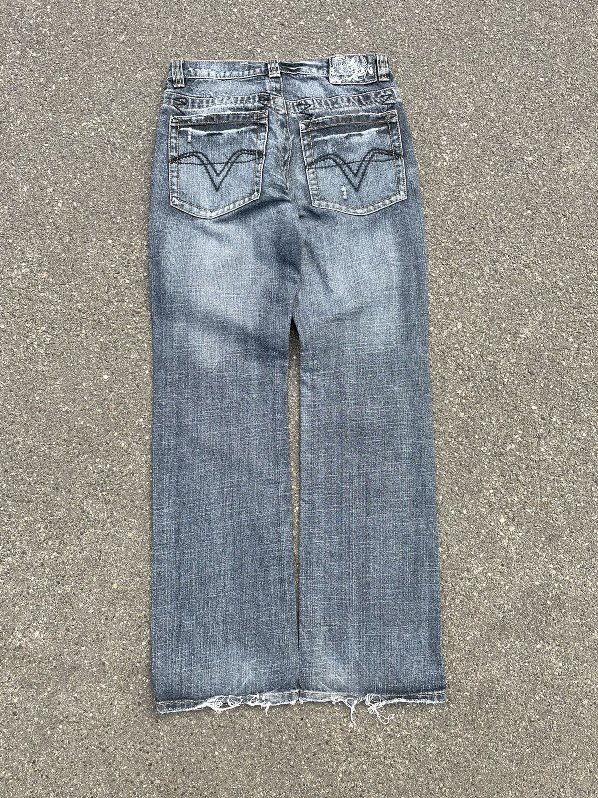 Japanese Brand × Vintage Y2K Biker Chrome Hearts Style Straight Fit Jeans Size US 32 / EU 48 - 4 Thumbnail