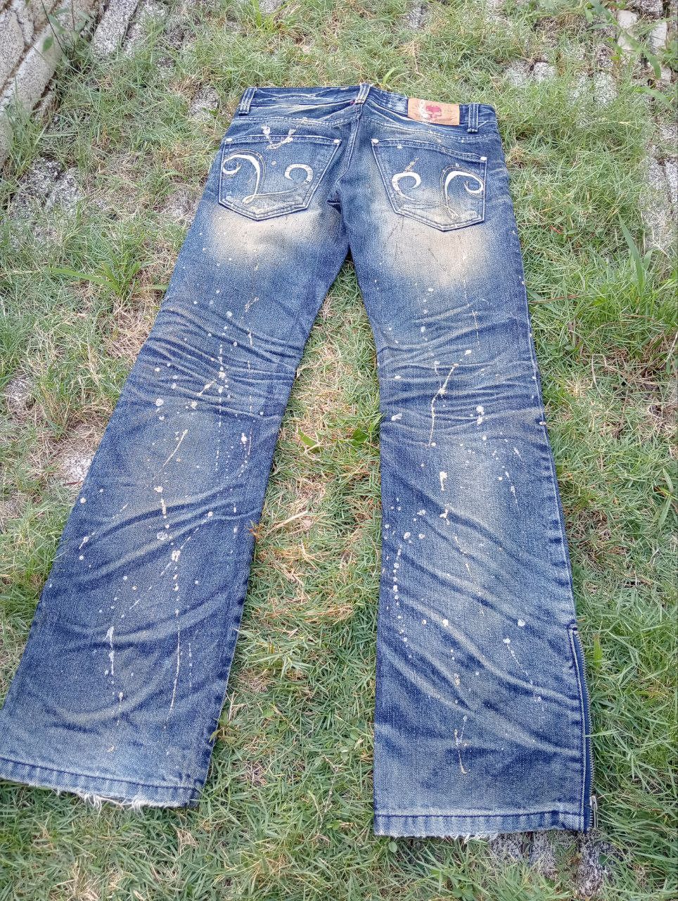 Japanese Brand Vintage Lagust Splatter Distressed Ankle Zip Jeans Size US 33 - 12 Thumbnail