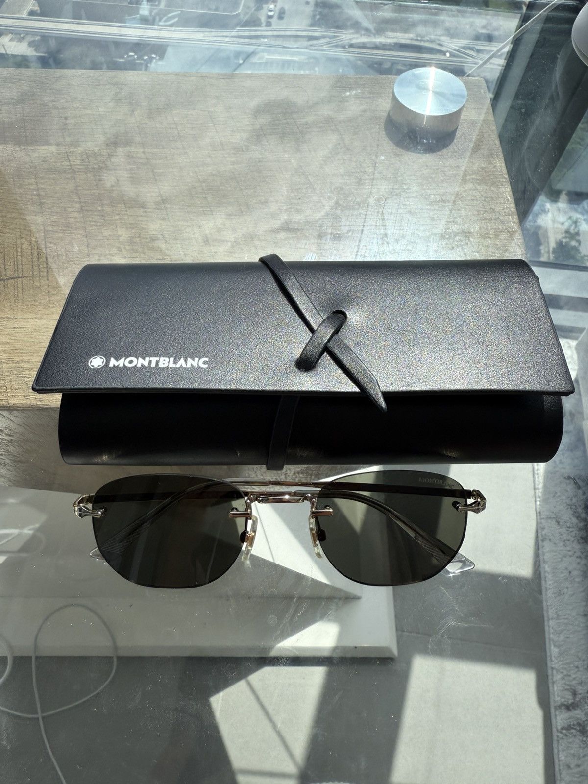 Montblanc Montblanc MB0030S Sunglasses – Black/Gold Frame Size ONE SIZE - 2 Thumbnail