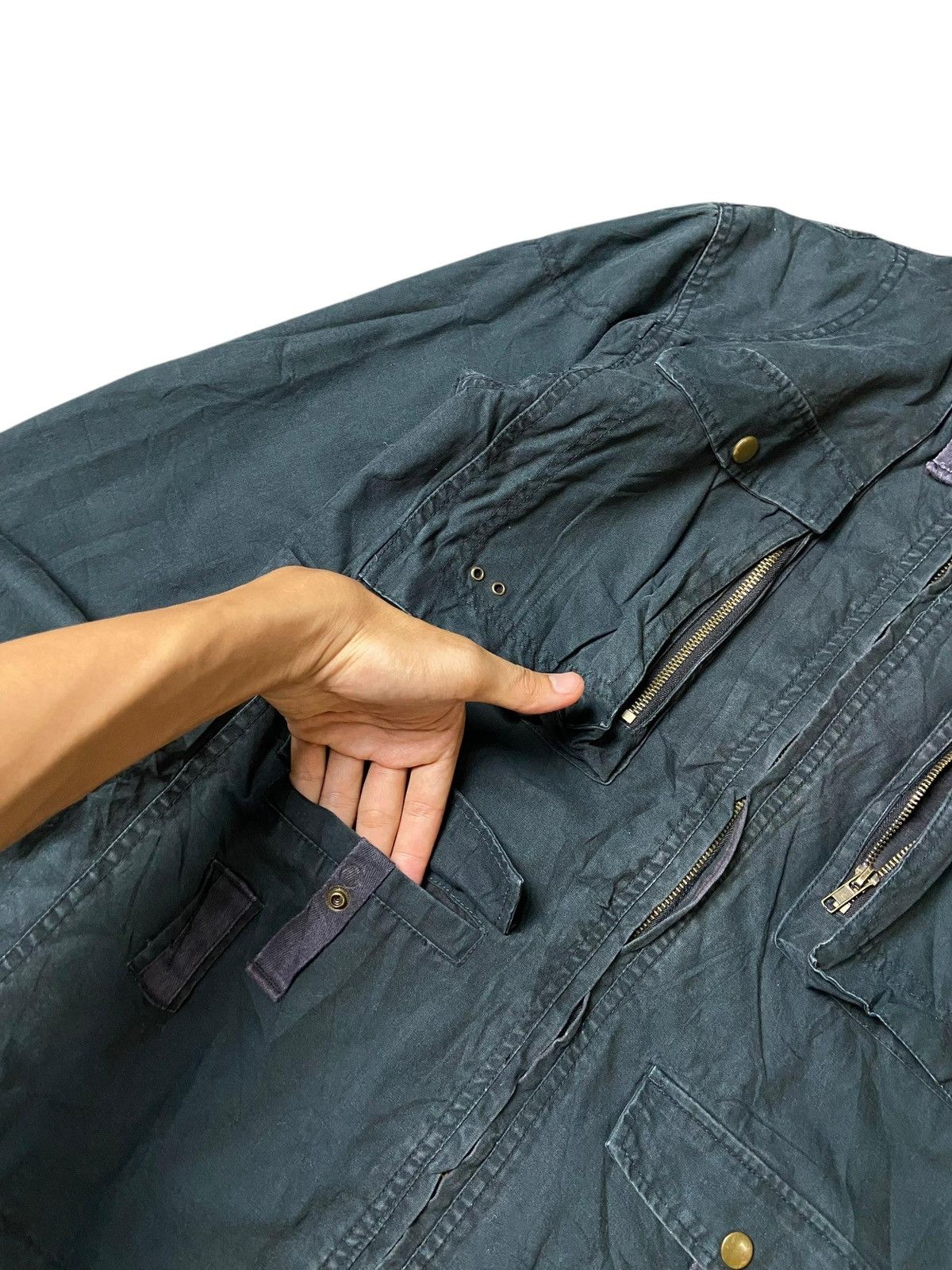 Japanese Brand × Seditionaries × Vintage Ark Blue Brand Utility Pockets Hooded Jacket (120) Size US M / EU 48-50 / 2 - 4 Thumbnail