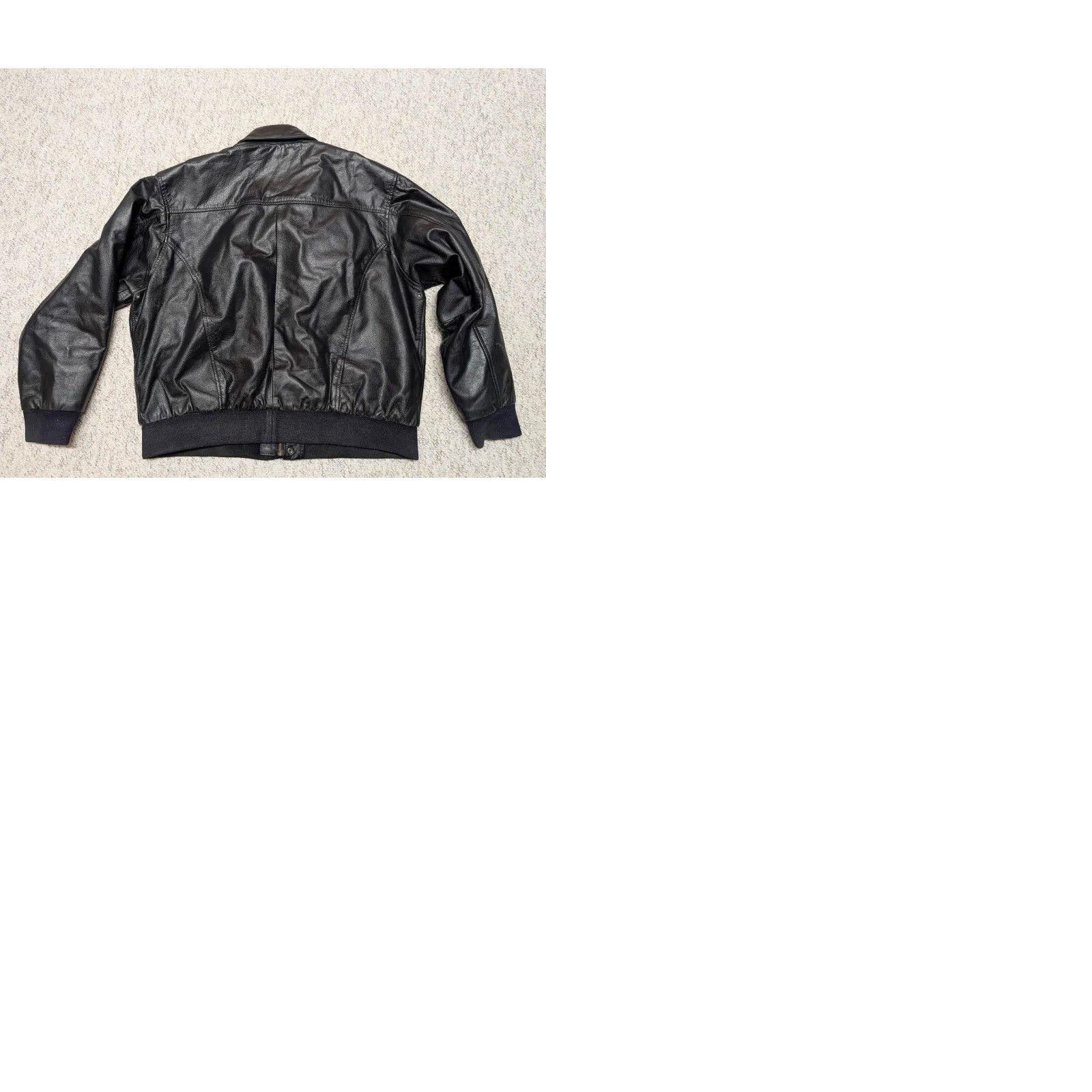 Vintage VINTAGE USAF Bomber Jacket Black Leather Cowhide Big 3X LOOSE FIT Mens Jacket Zip 28.5" Chest 26" Arm 28.5" Length 2XB 2XL Army USAF Size US XXL / EU 58 / 5 - 9 Thumbnail