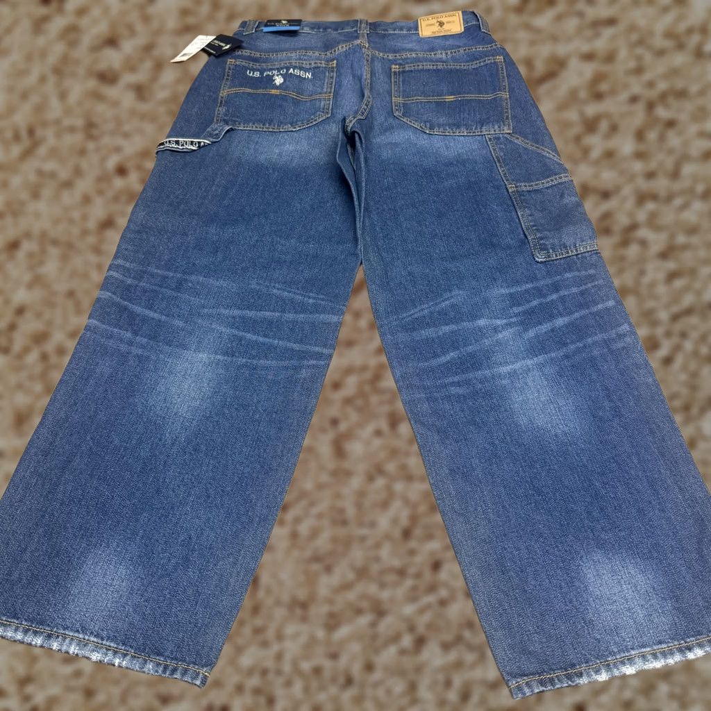 U.S. Polo Assn. U.S. Polo Assn. Carpenter Jeans Mens 33x30 Blue Wash Relaxed Straight Denim Size US XS / EU 42 / 0 - 1 Thumbnail