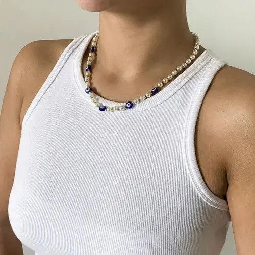 Jewelry Streetwear Pearl Necklace Jewerly y2k Size ONE SIZE - 2 Thumbnail