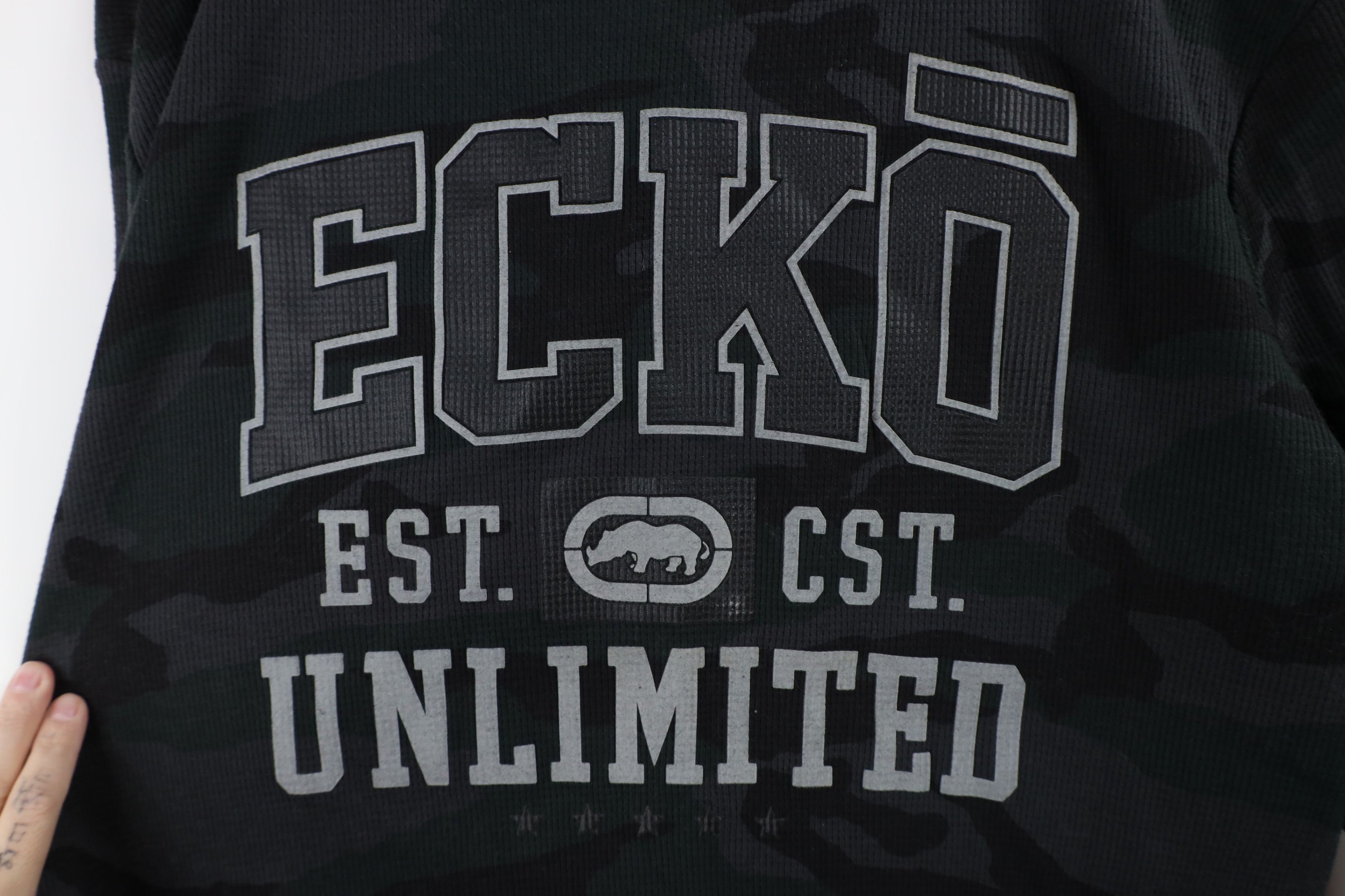 Vintage Deadstock Vintage Y2K Ecko Unlimited Waffle Knit T-Shirt Size US XXL / EU 58 / 5 - 4 Thumbnail