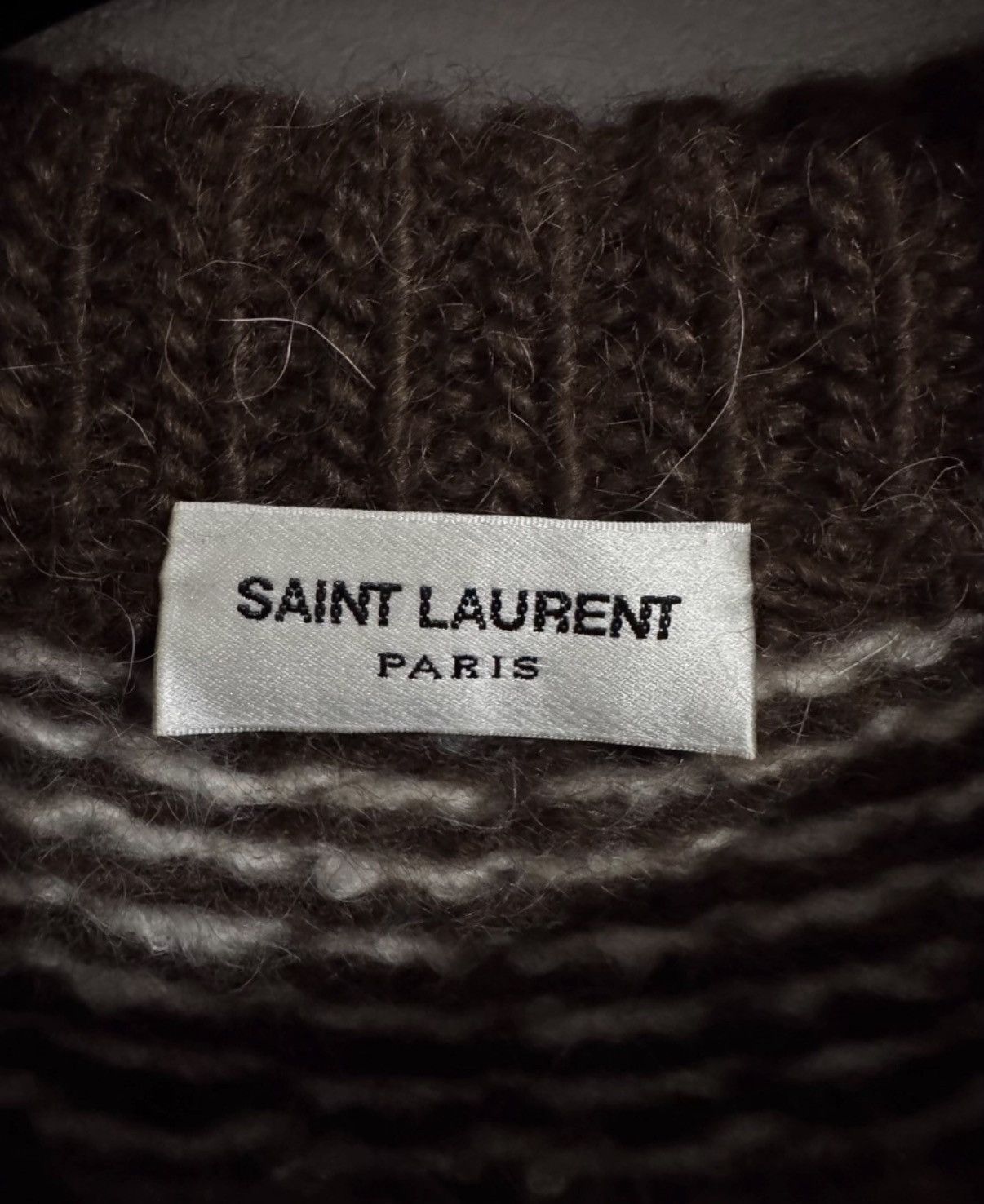 Saint Laurent Paris Saint Laurent Crewneck Cream/Brown Fair Isle Knit Sweater Size US L / EU 52-54 / 3 - 5 Thumbnail