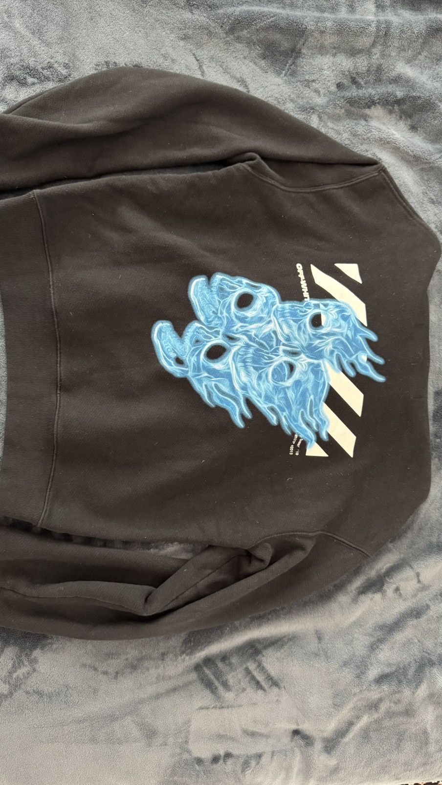 Off-White Off-white blue flame skull hoodie Size US S / EU 44-46 / 1 - 1 Thumbnail