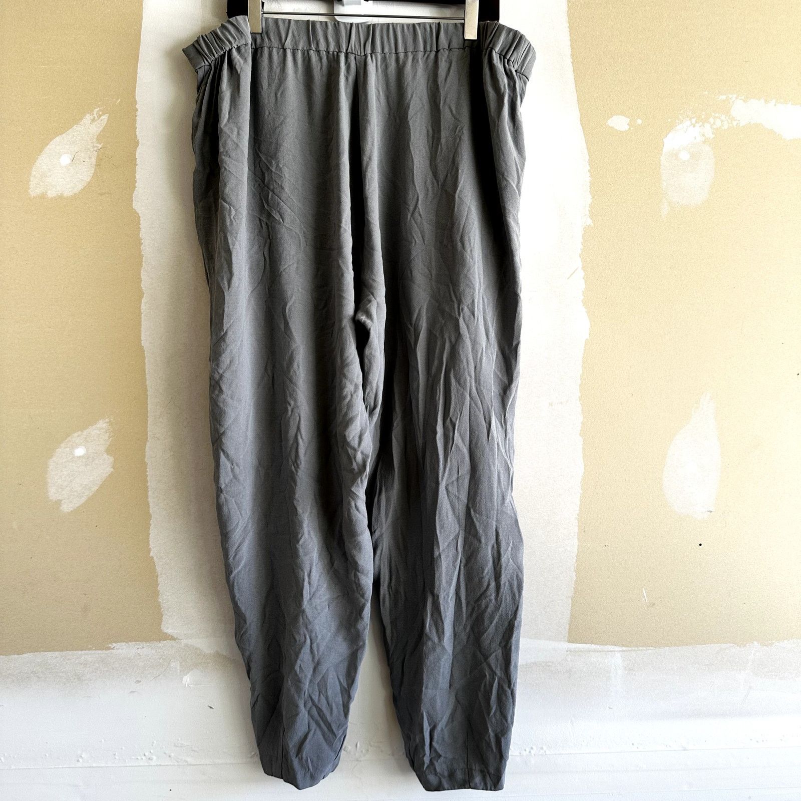 Eileen Fisher Silk Georgette Pant Tapered 100% Silk Gray XL display picture 1