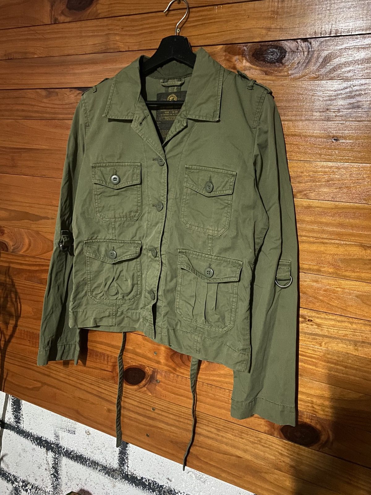 Lucky Brand Lucky Brand Olive Green Utility Jacket Military Field Style Size US S / EU 44-46 / 1 - 4 Thumbnail