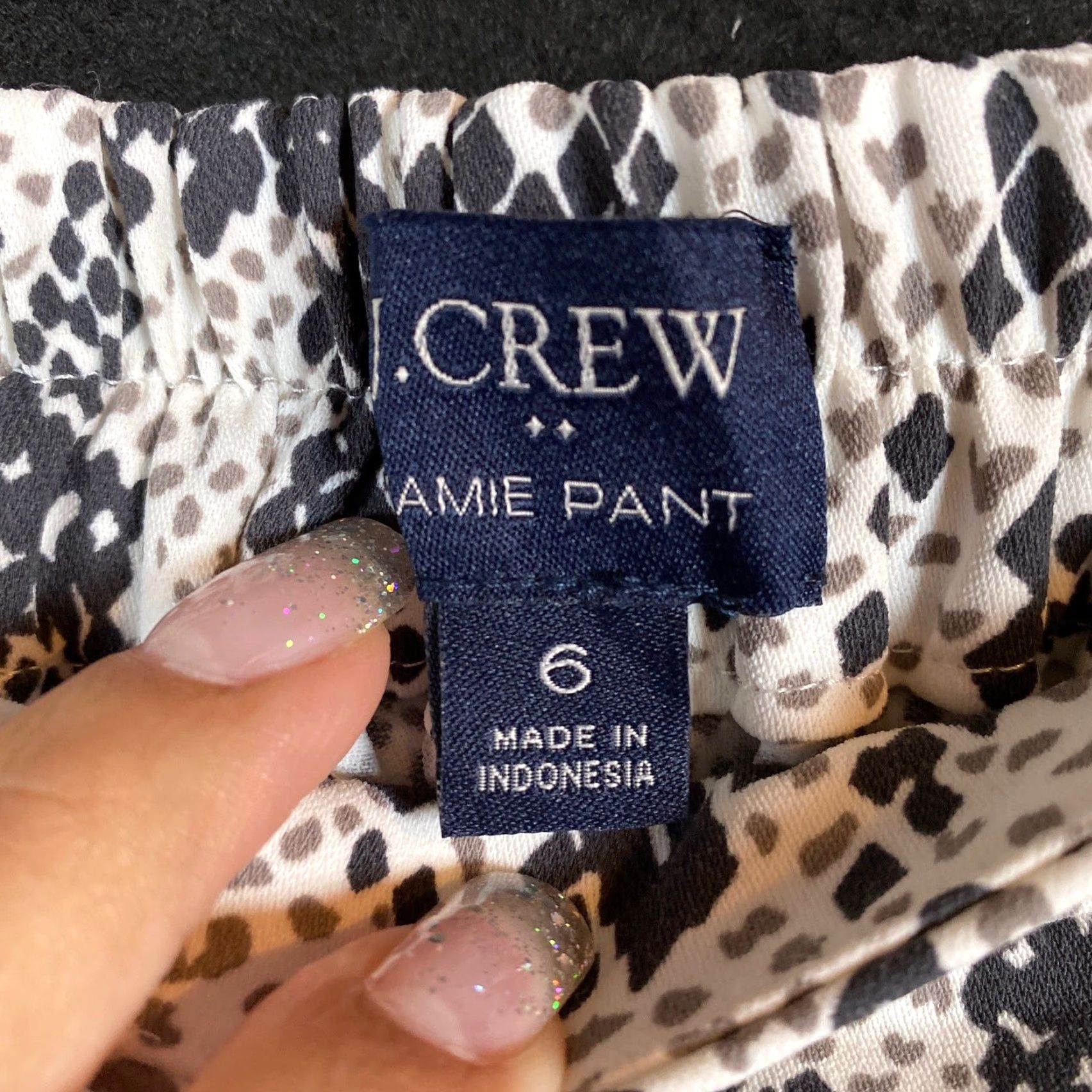 J.Crew VINTAGE J.Crew Pants Snakeskin Print Pull On Elastic Waist Jamie Crop Stretch 6 Size 29" - 4 Thumbnail